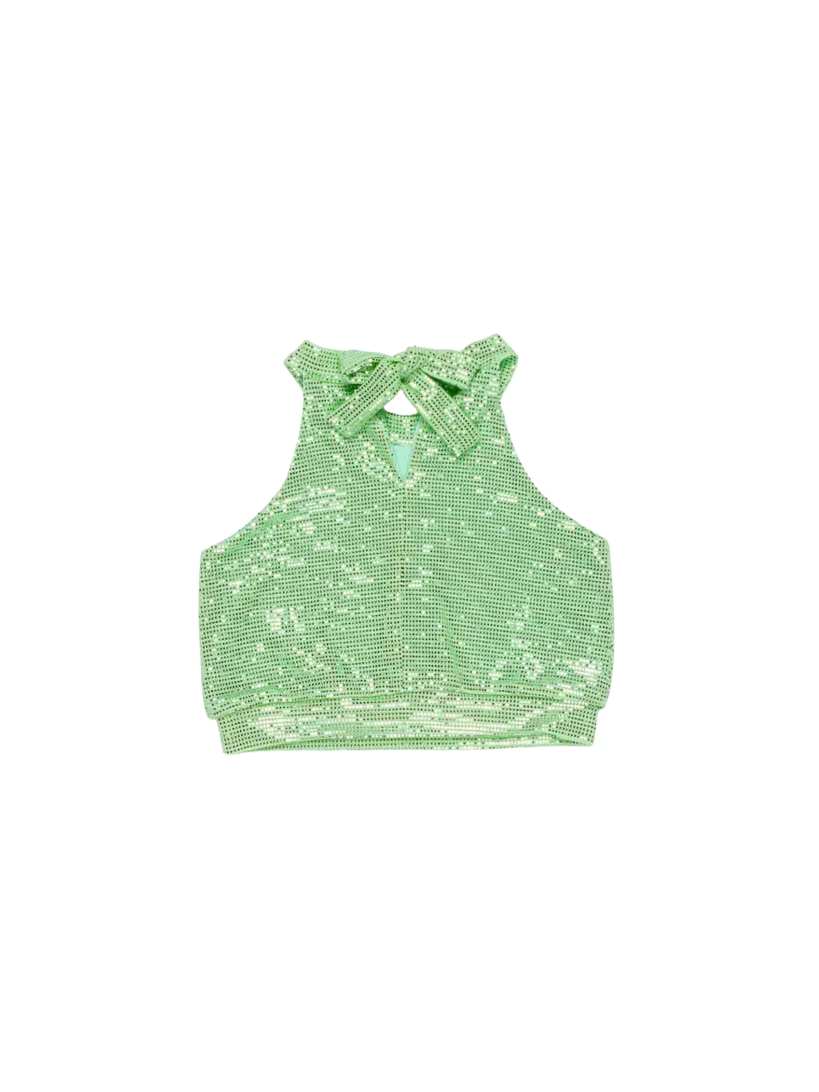 Top cropped Lulù by Miss Grant verde con paillettes - Image 2