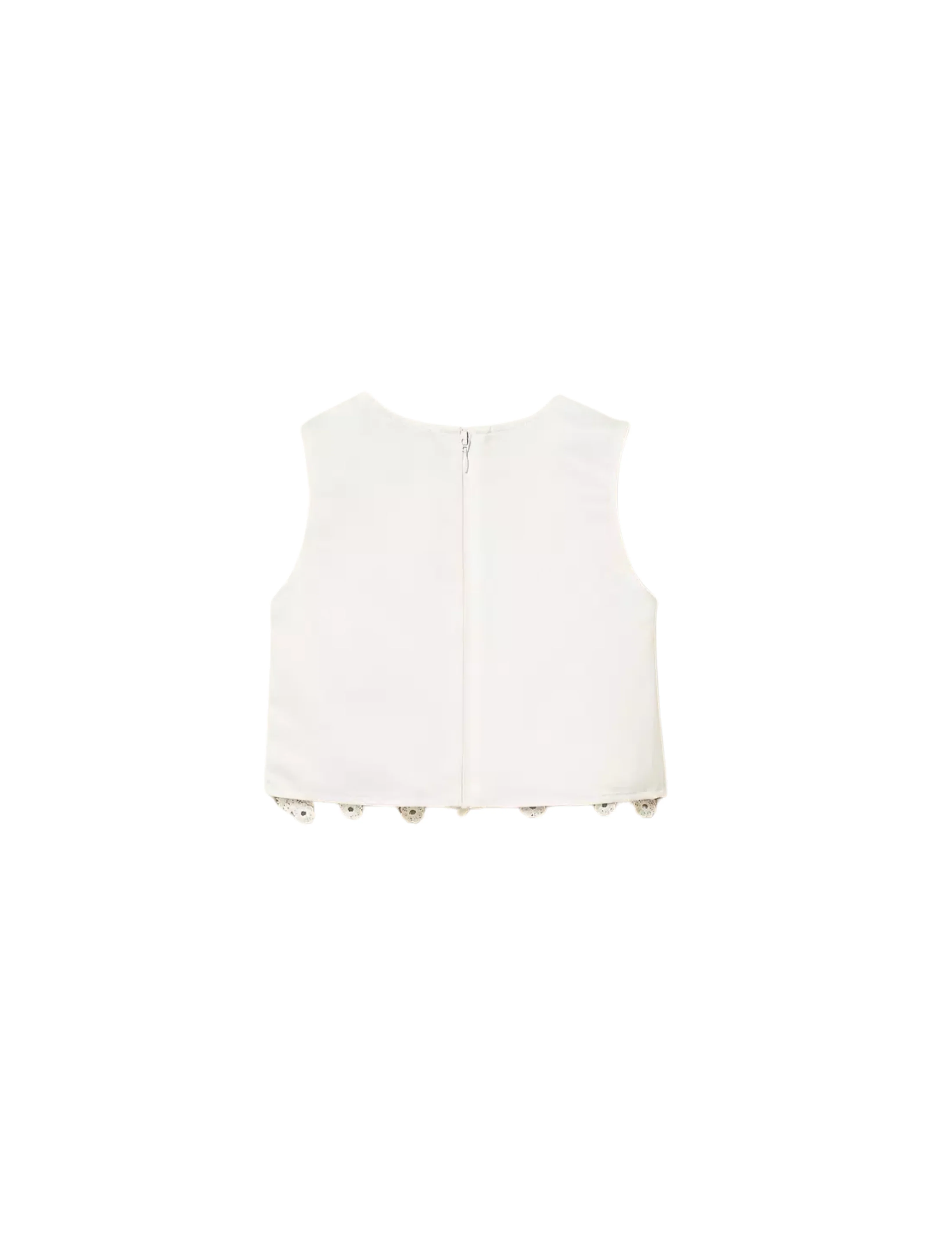 Top cropped Twinset bianco con pizzo smerlato - Image 2