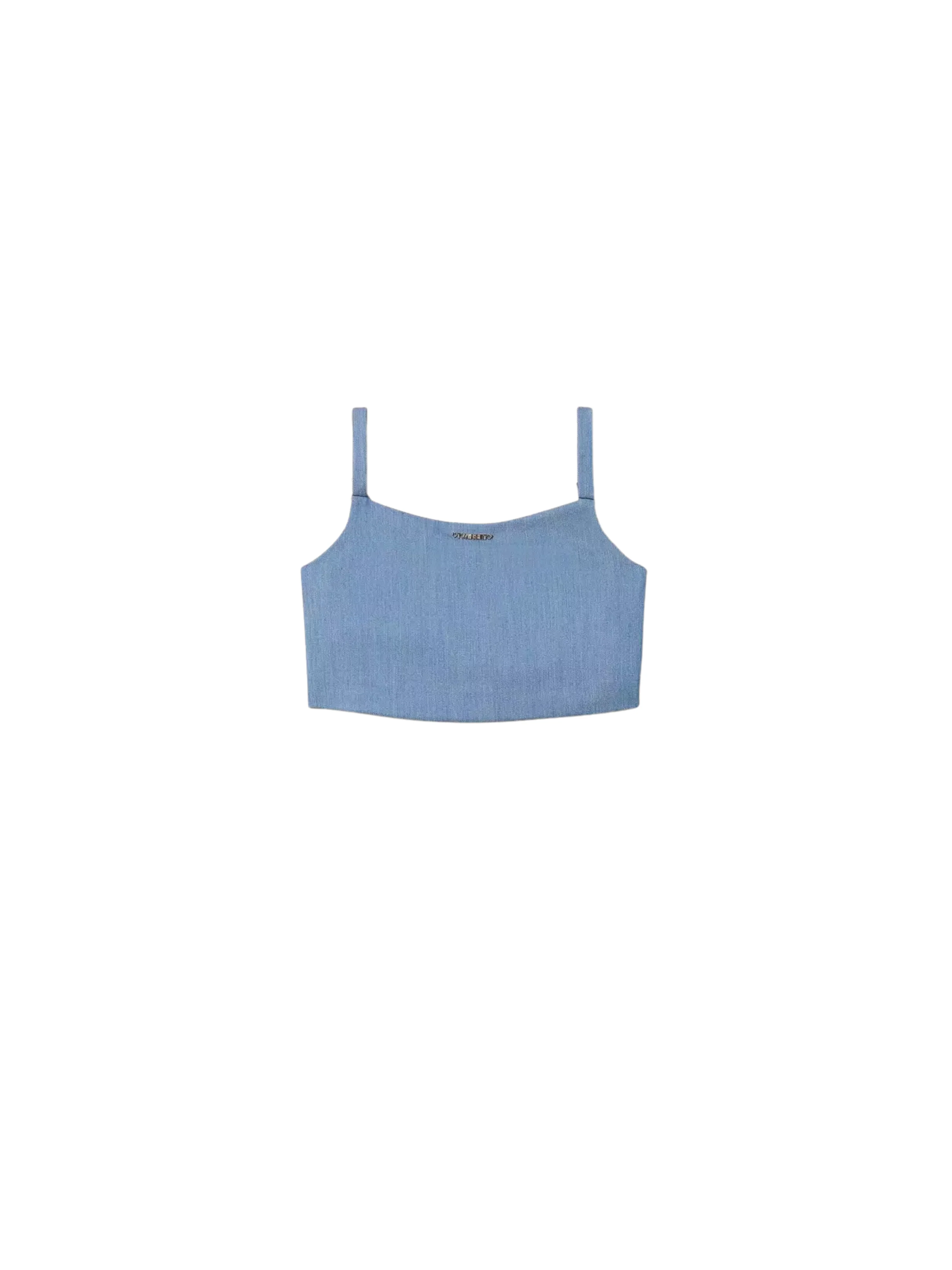 Top fitted in fil-à-fil Twinset azzurro - Image 2