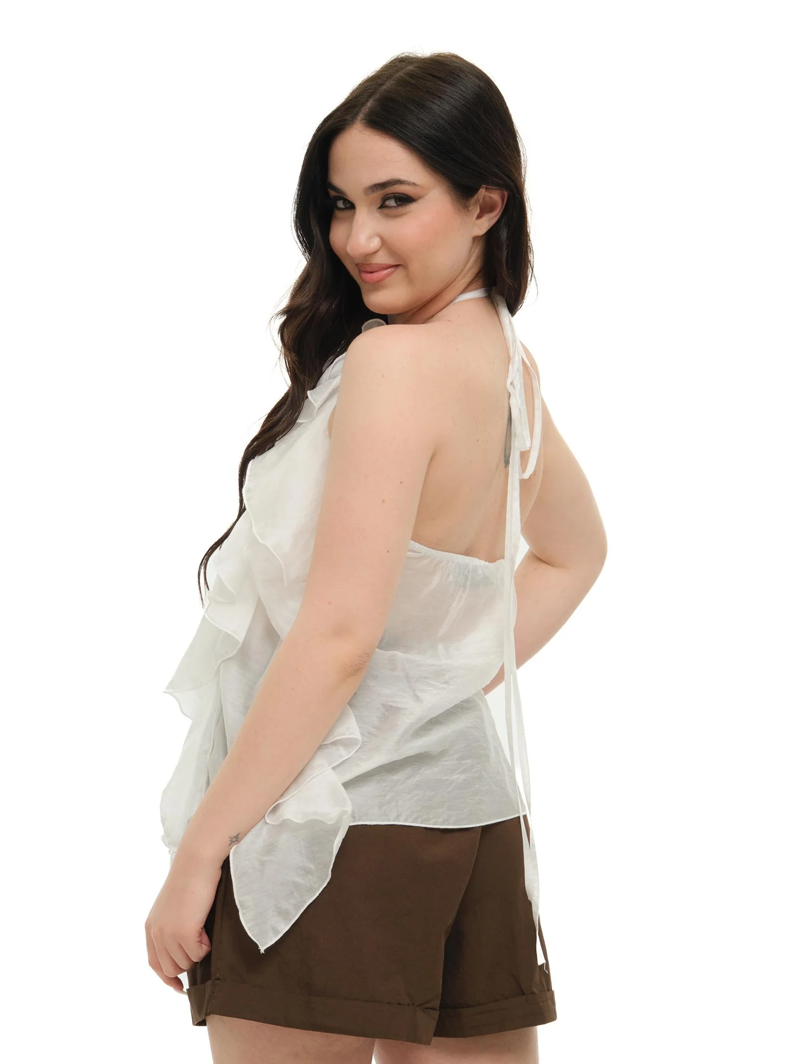 Top Haveone bianco con volant - Image 3