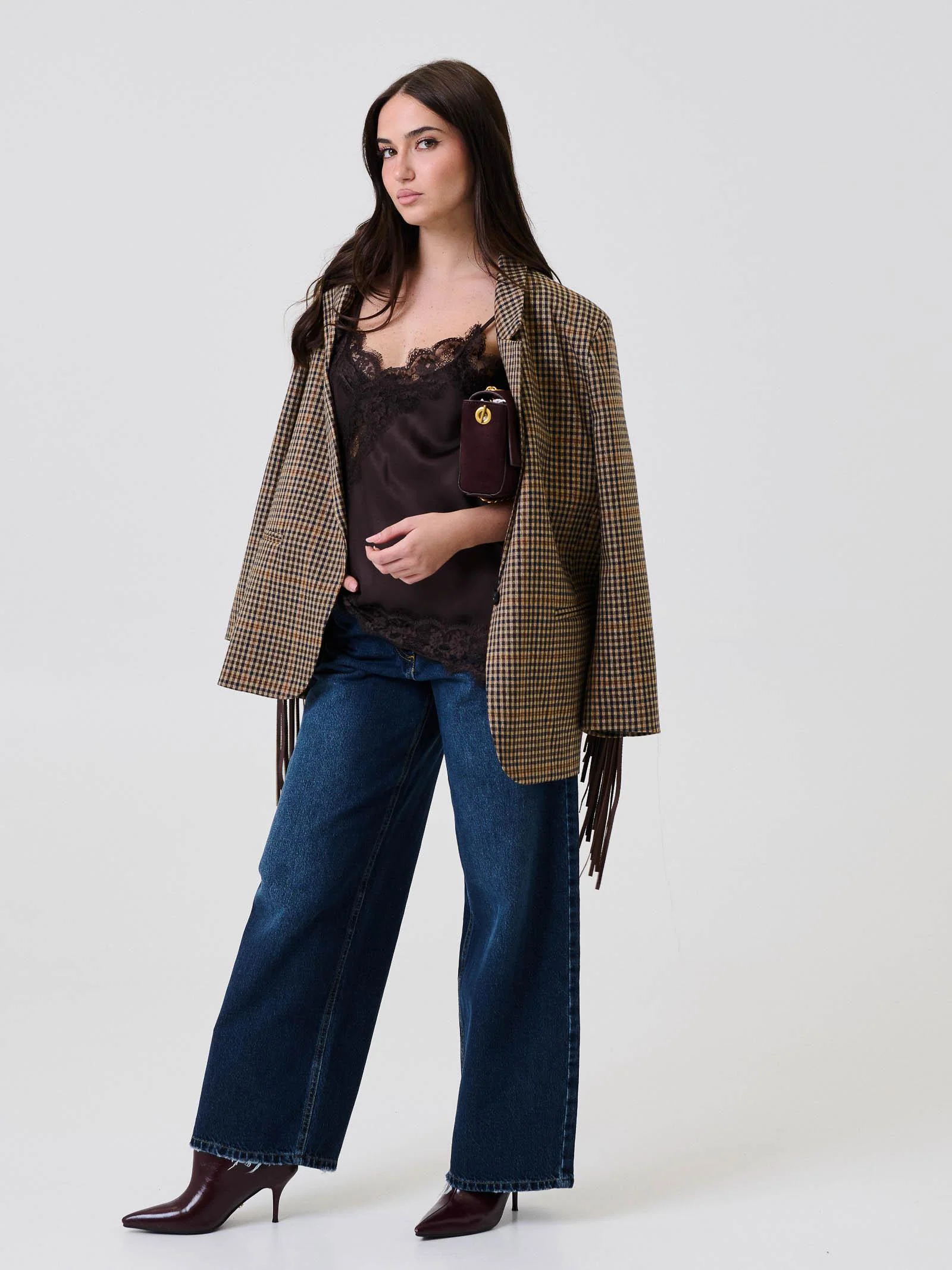 Top in raso Vicolo moro con pizzo - Image 5