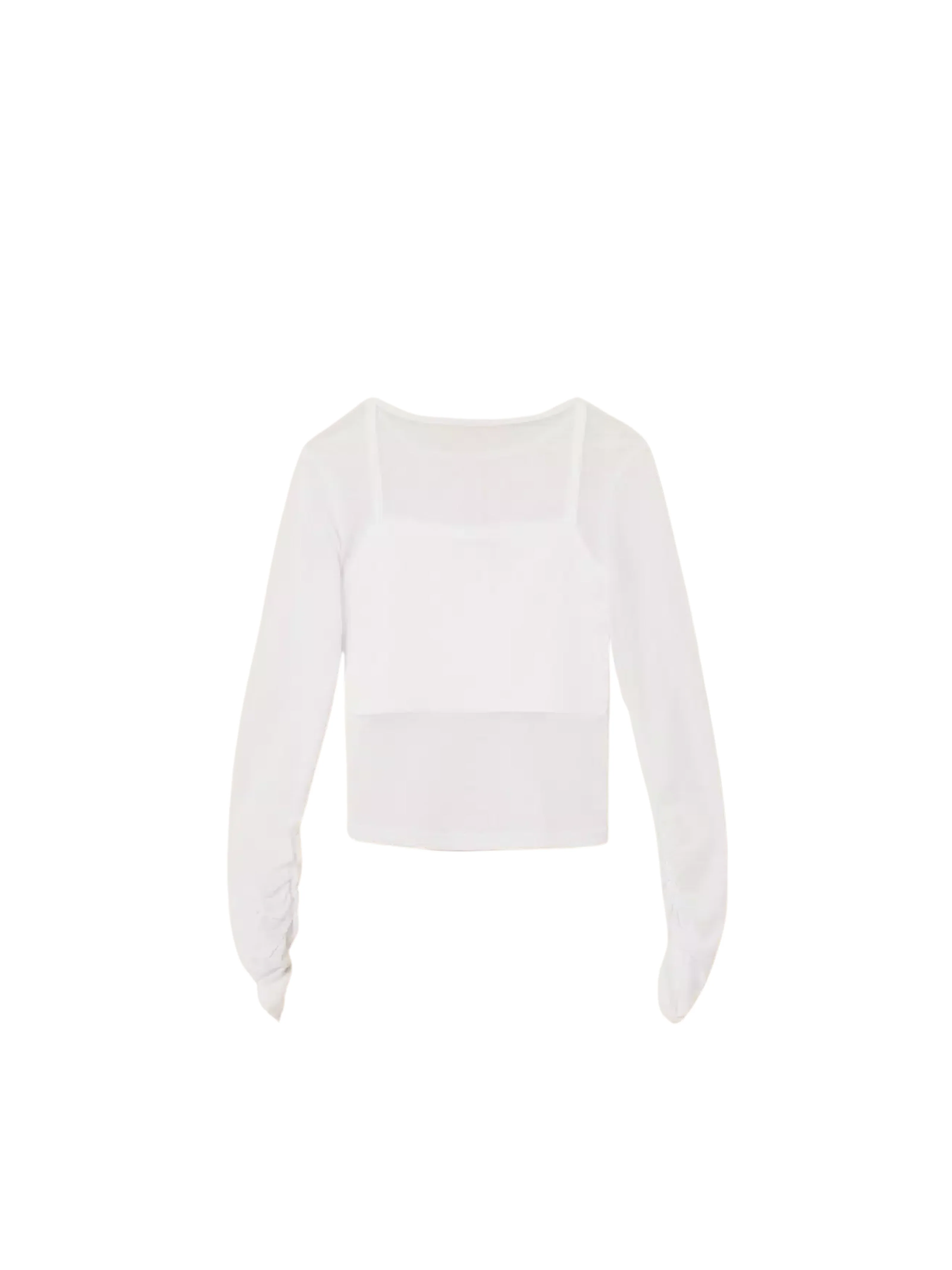 Top in tulle Twinset bianco con arricciatura - Image 2