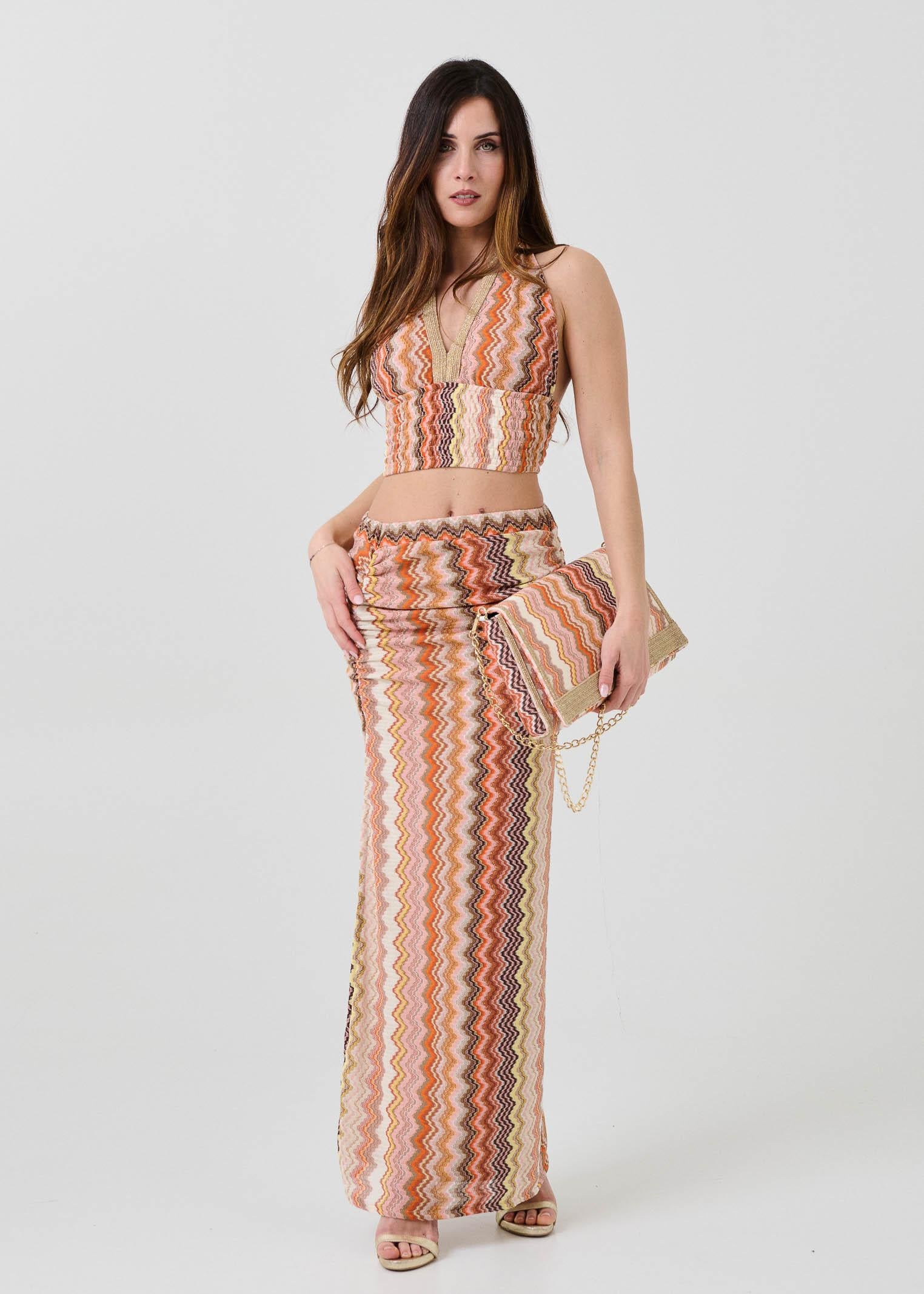 Top triangolare Pho Firenze multicolor con filo lurex - Image 4