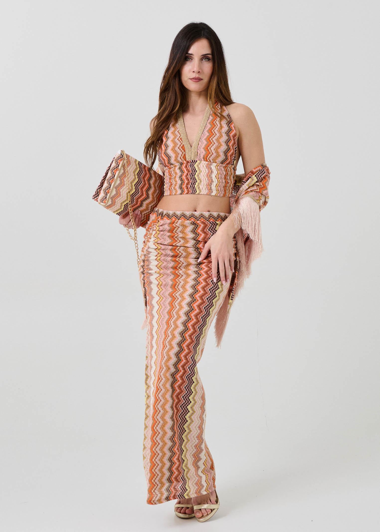 Top triangolare Pho Firenze multicolor con filo lurex - Image 5