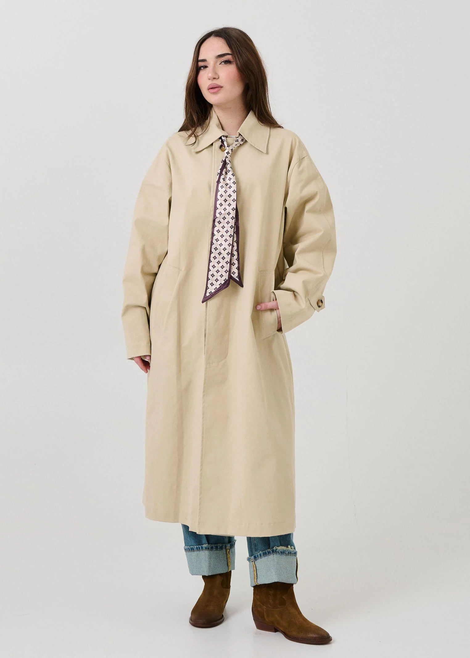 Trench con foulard Vicolo beige