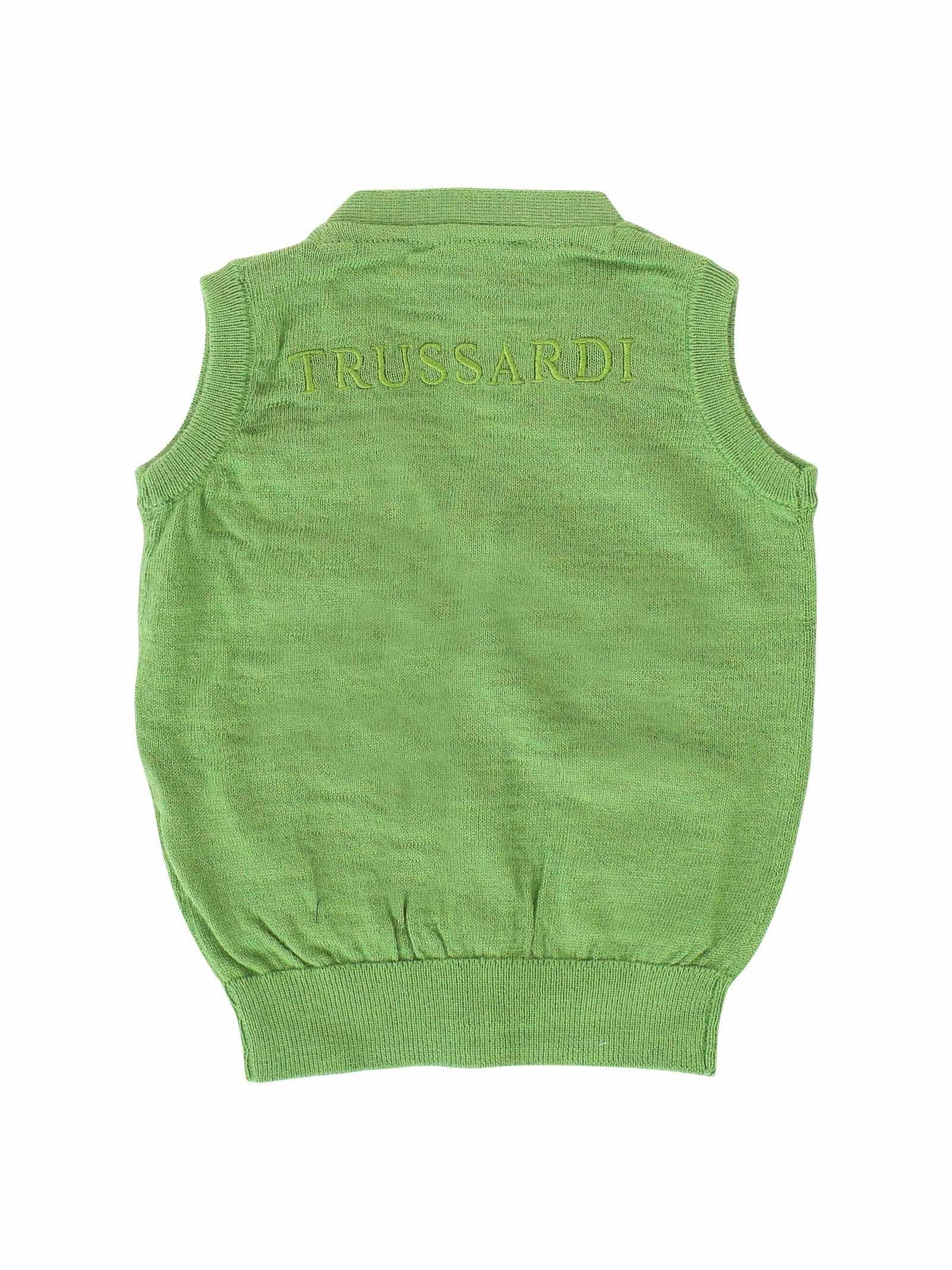 Gilet in misto lana verde - Image 2