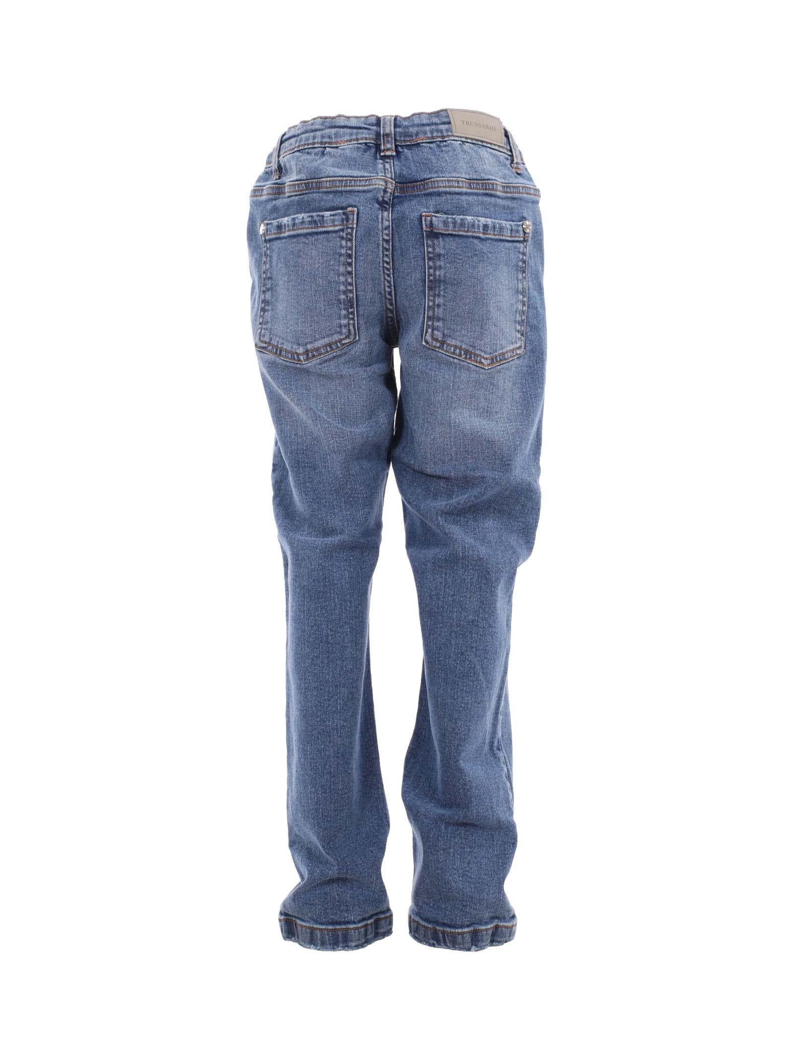 Jeans Trussardi in denim blu cinque tasche - Image 3