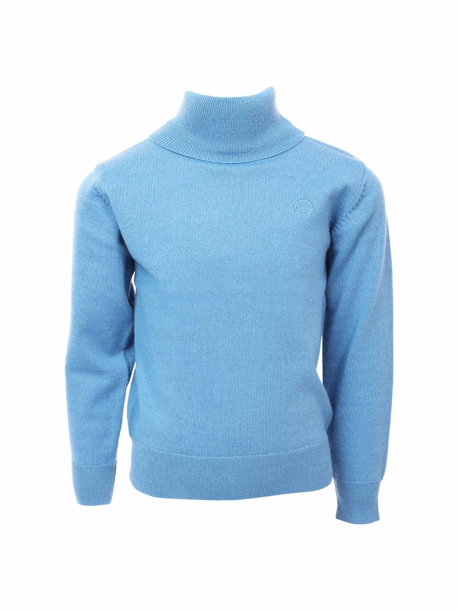 Maglioncino collo alto azzurro polvere