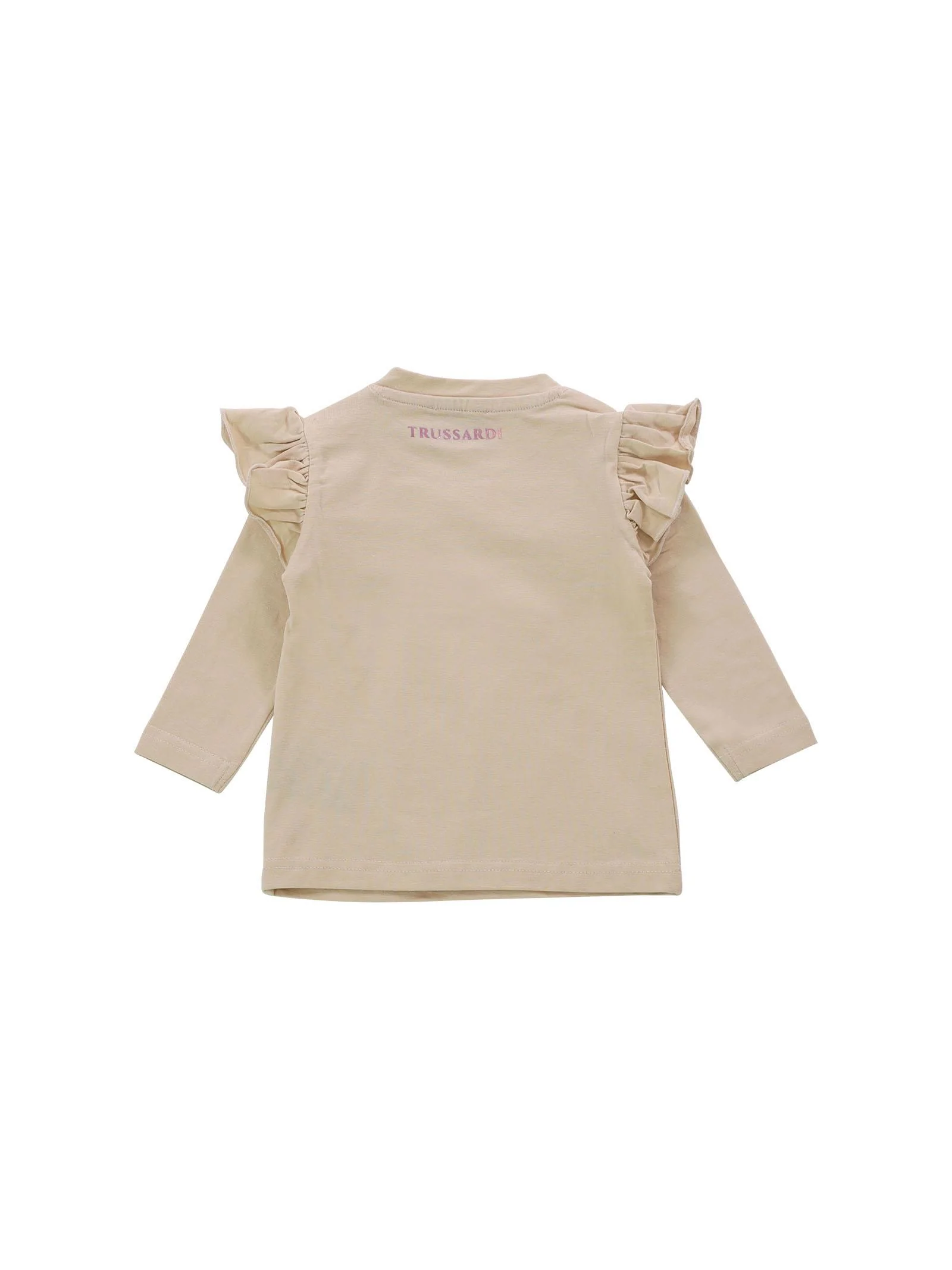 T-shirt beige con volant - Image 2