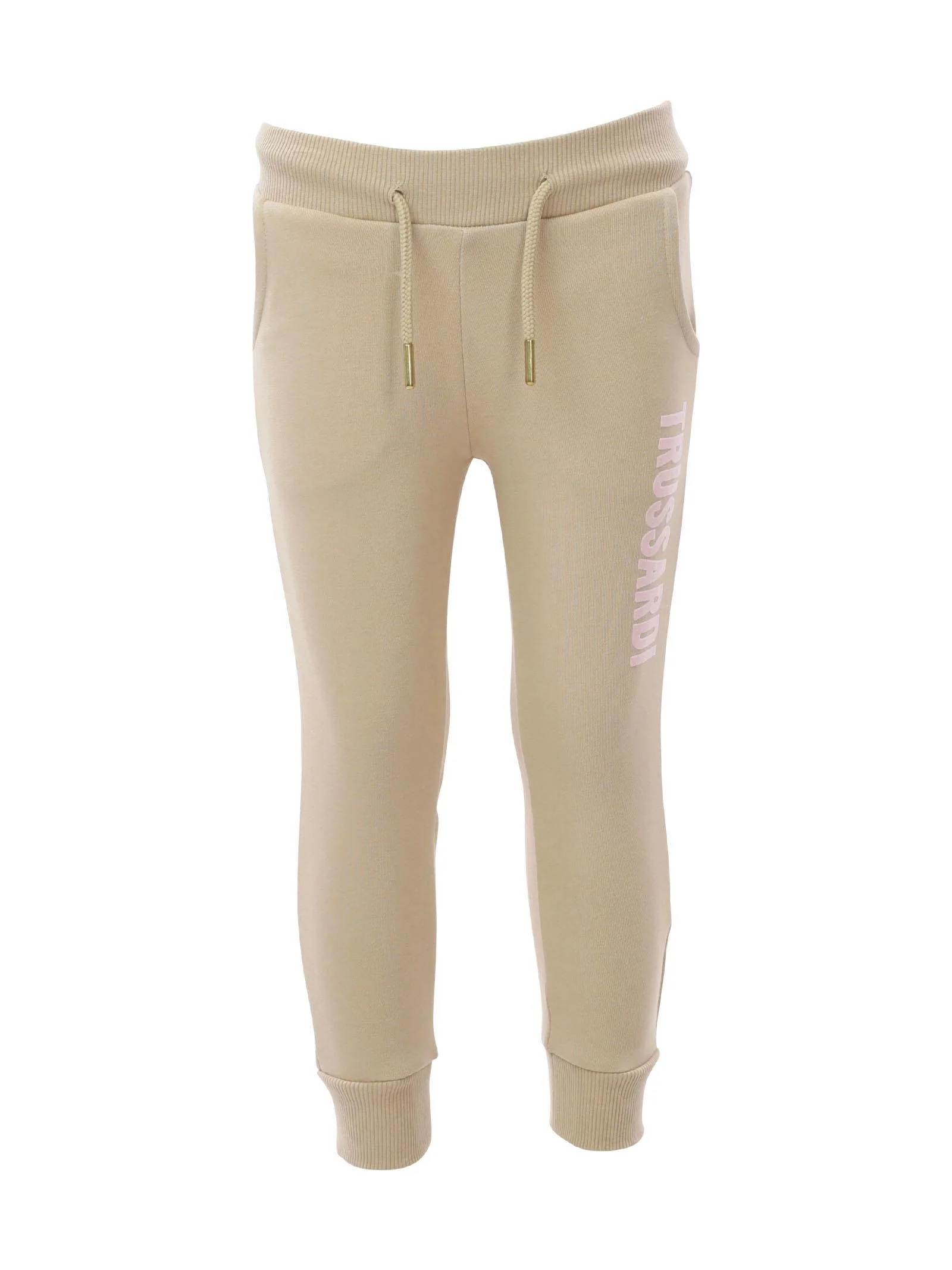 Tuta completa beige e scritta in velluto rosa - Image 4
