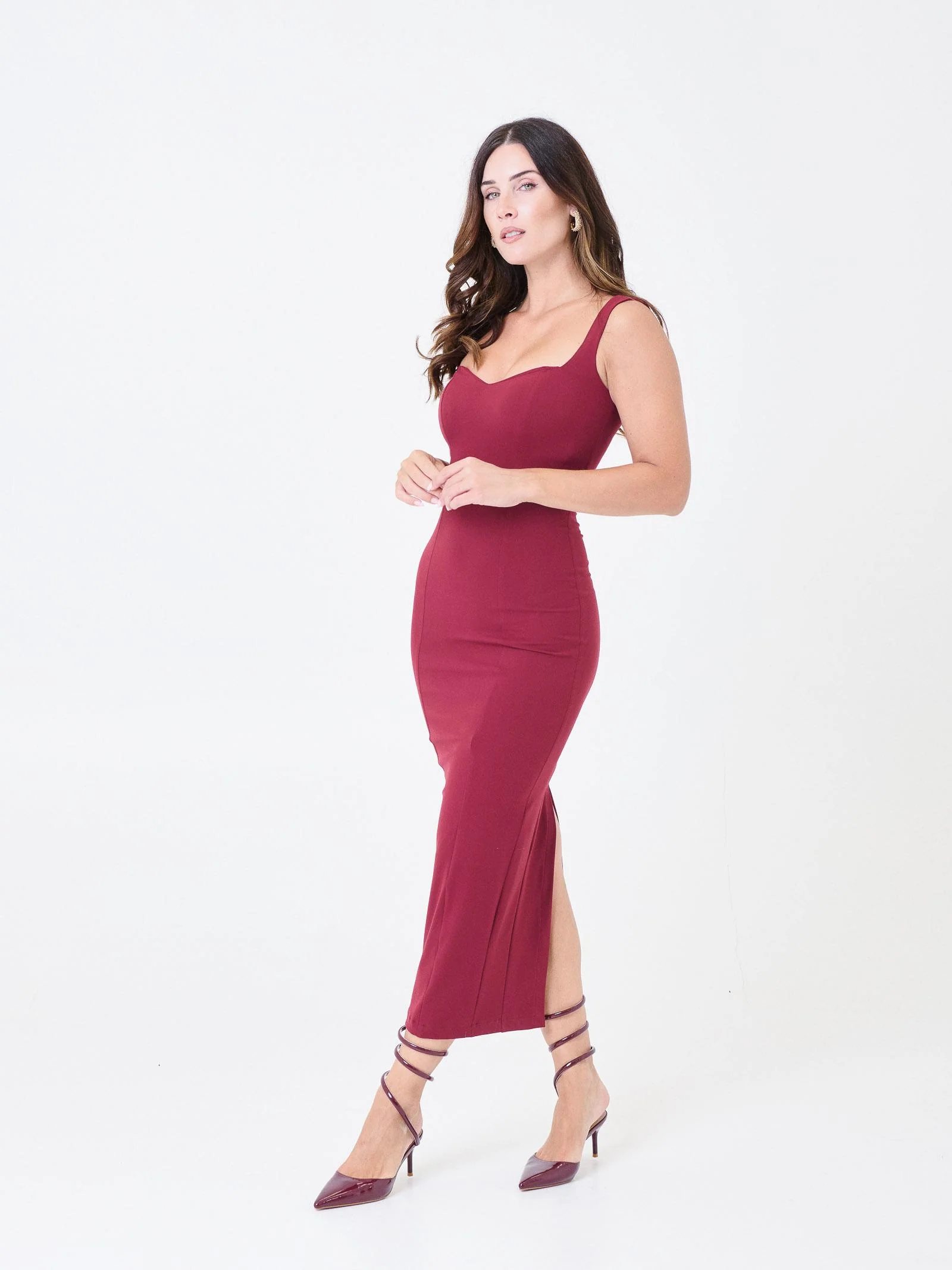 Tubino in crepe Silence Limited bordeaux - Image 2