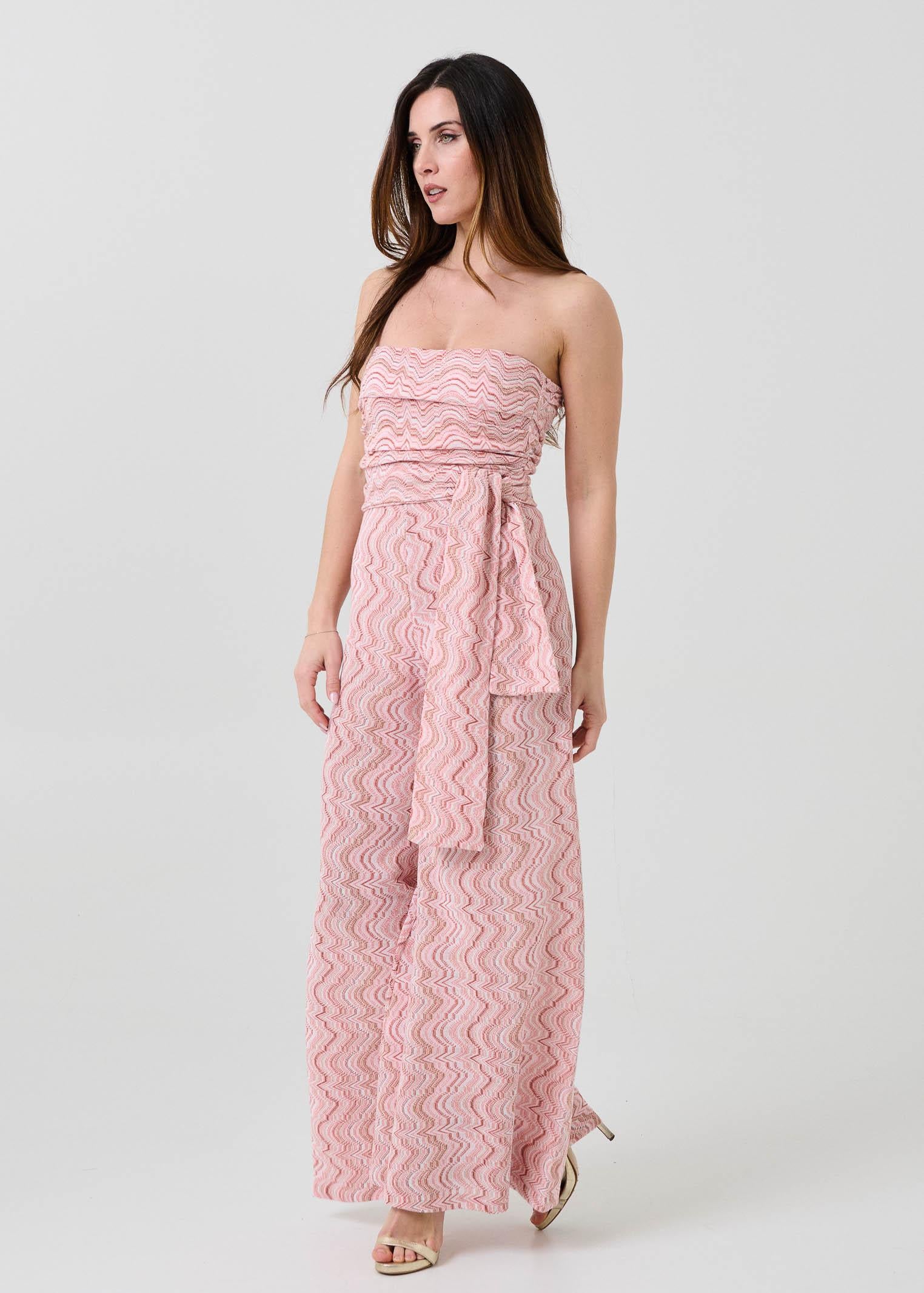Tuta a fascia Pho Firenze rosa con filo lurex - Image 2