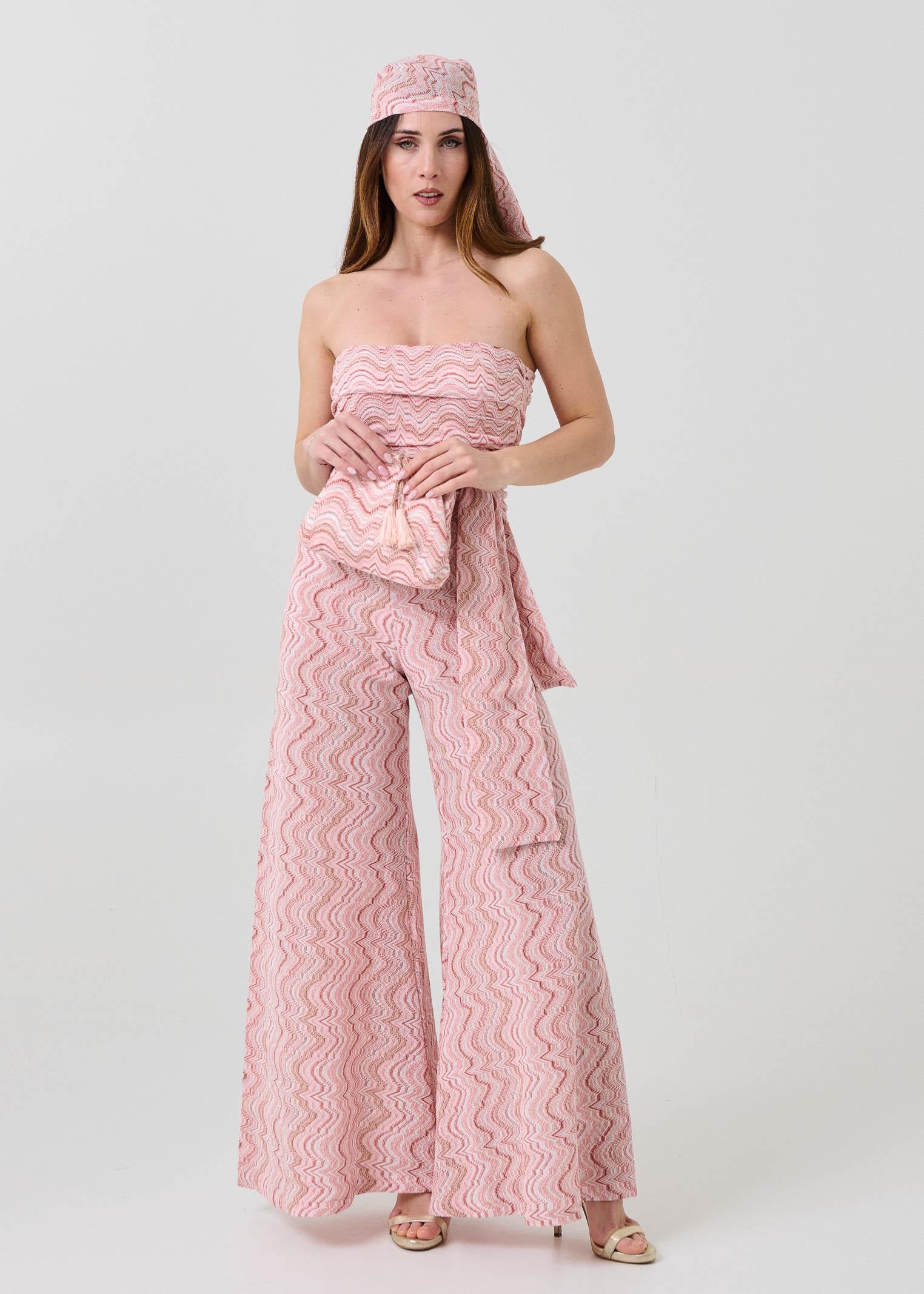Tuta a fascia Pho Firenze rosa con filo lurex - Image 6