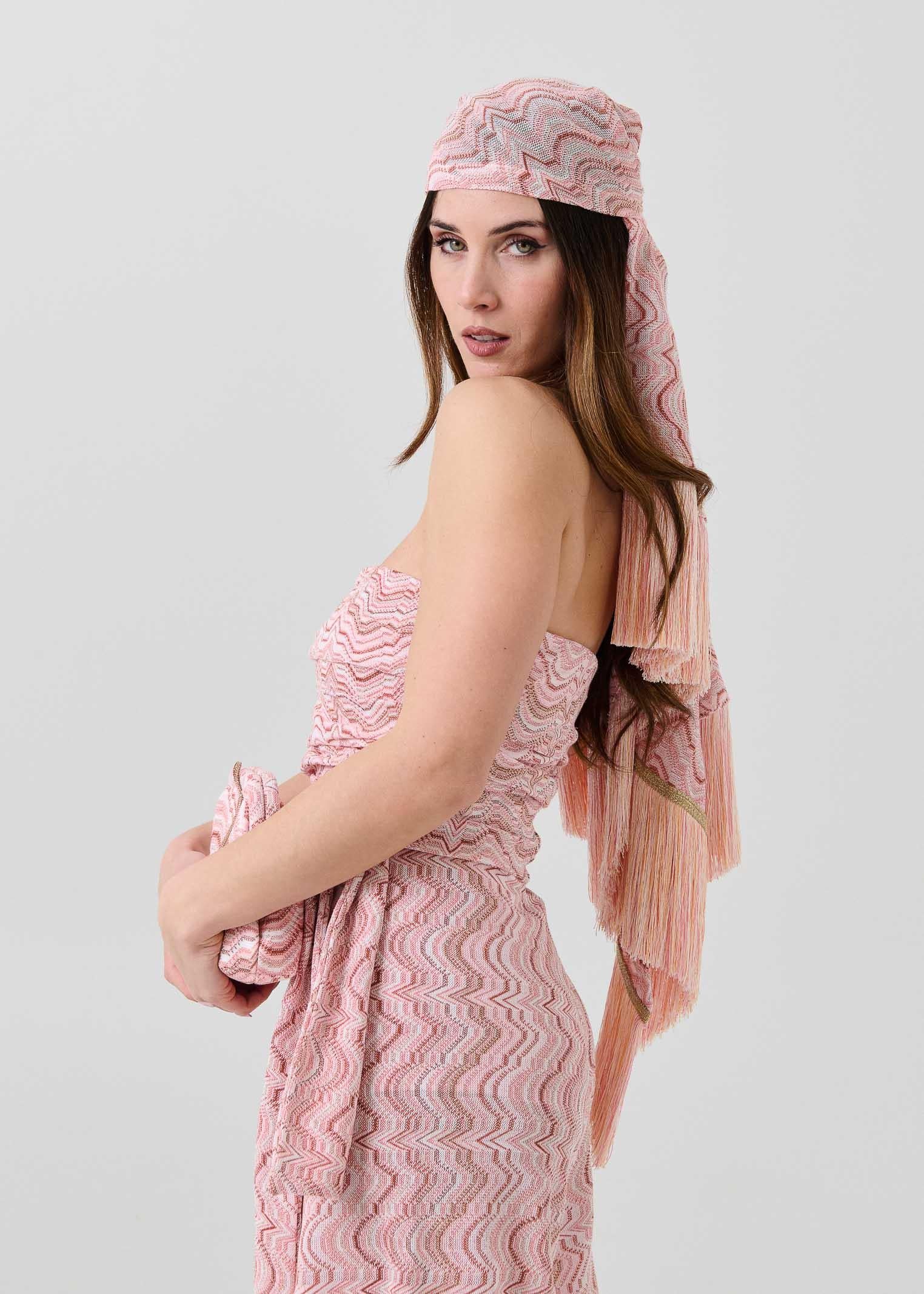 Tuta a fascia Pho Firenze rosa con filo lurex - Image 8
