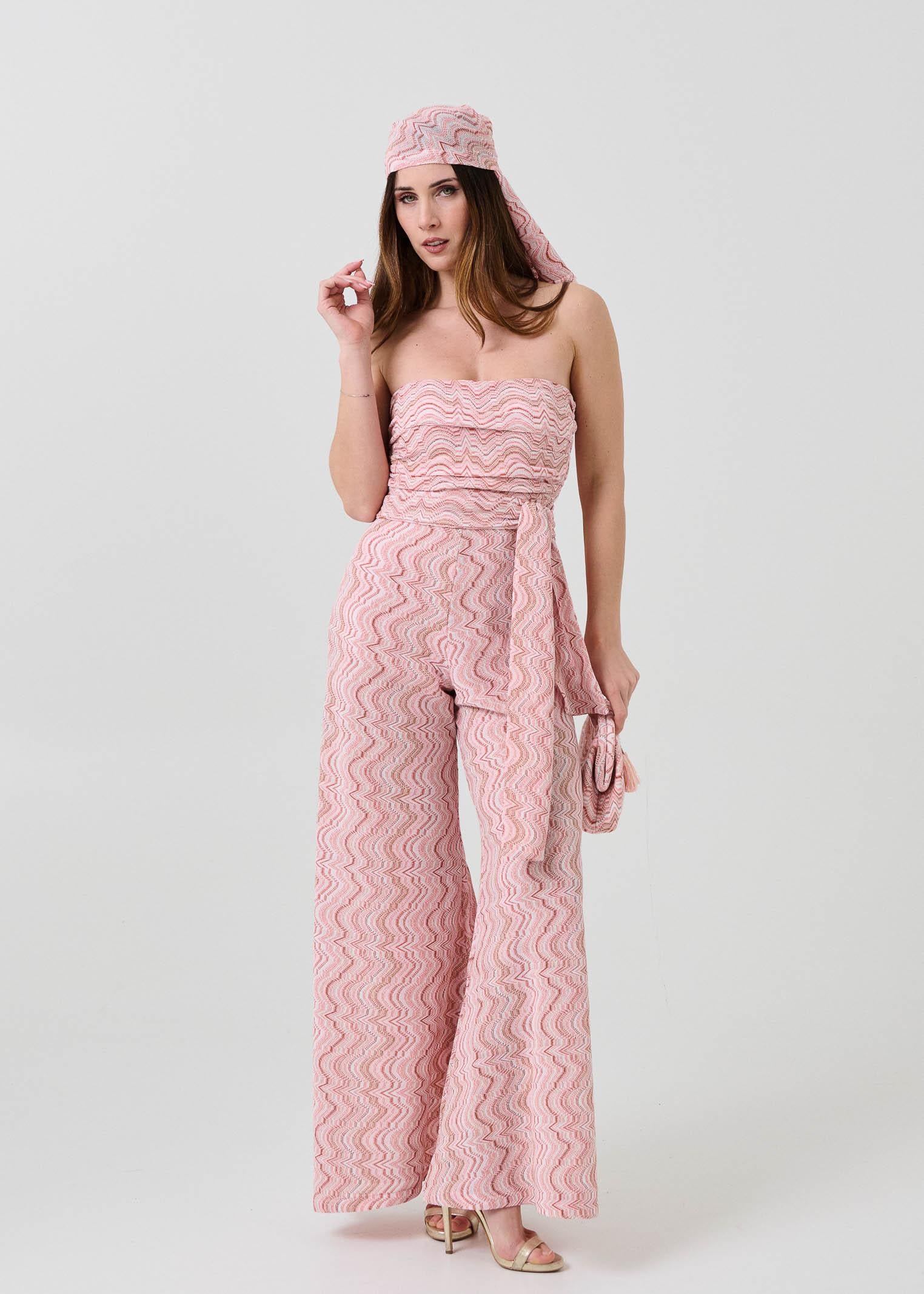 Tuta a fascia Pho Firenze rosa con filo lurex - Image 9