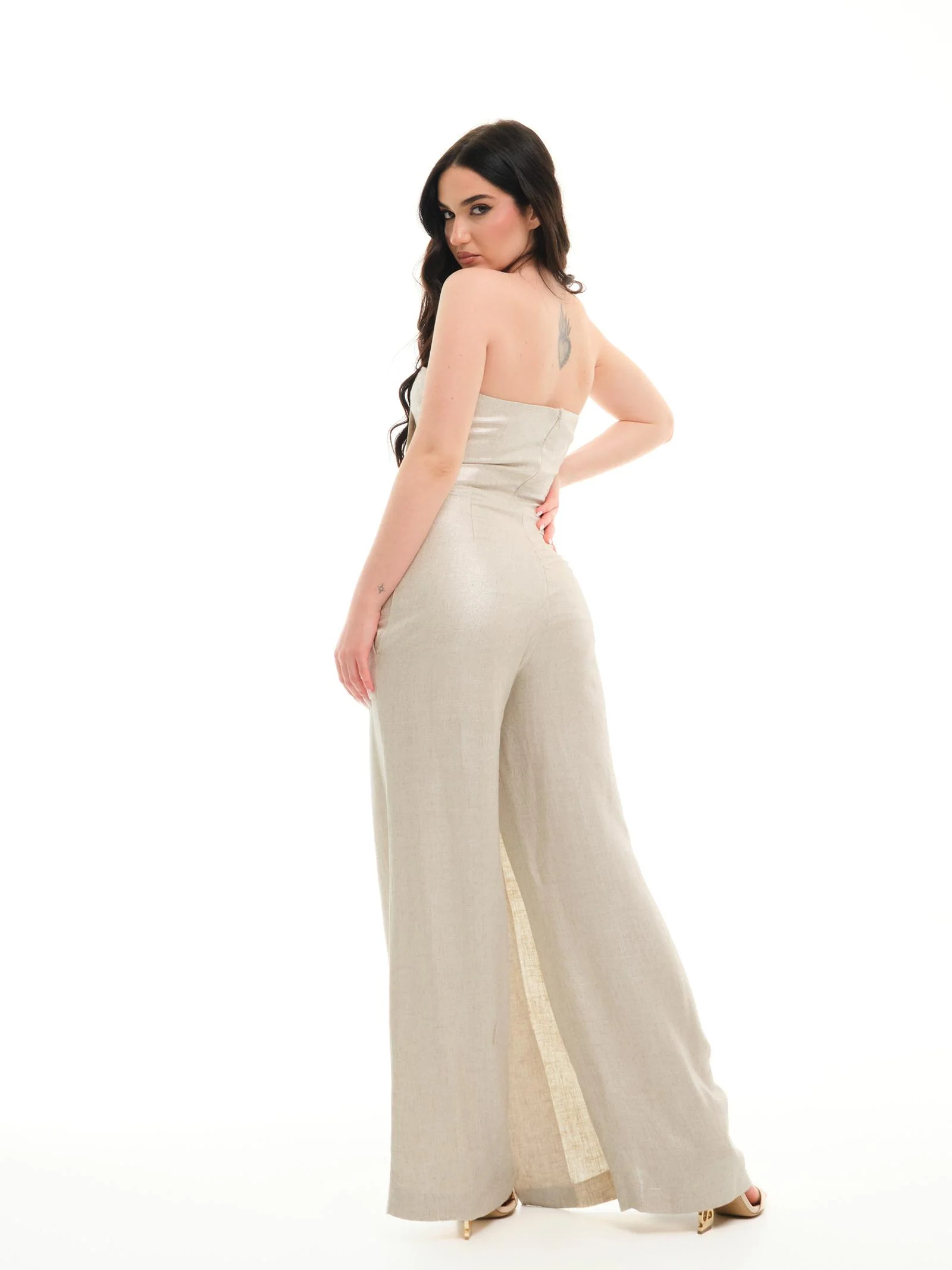 Tuta strapless Silence Limited beige chiaro - Image 3
