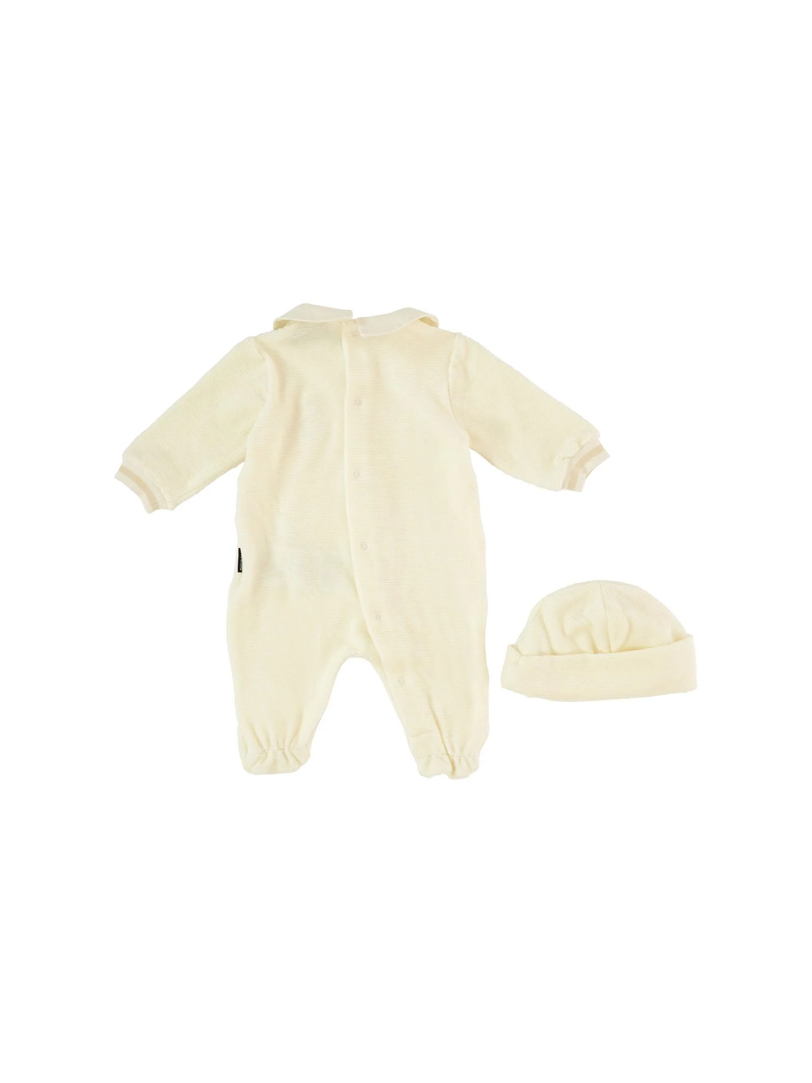 Tutina con cappellino Moschino bianca con patch orsetto - Image 3