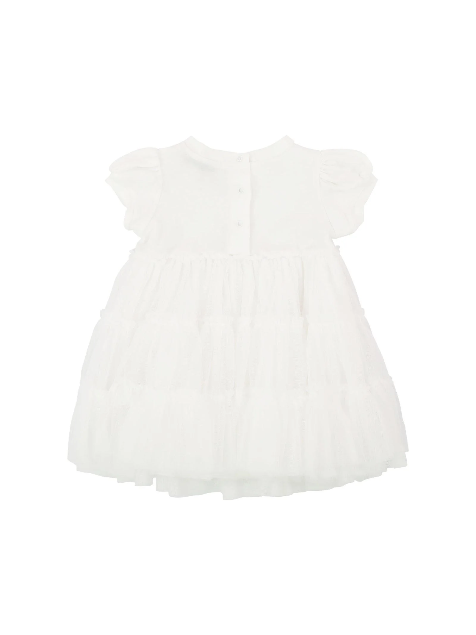 Abito bianco con tulle - Image 2