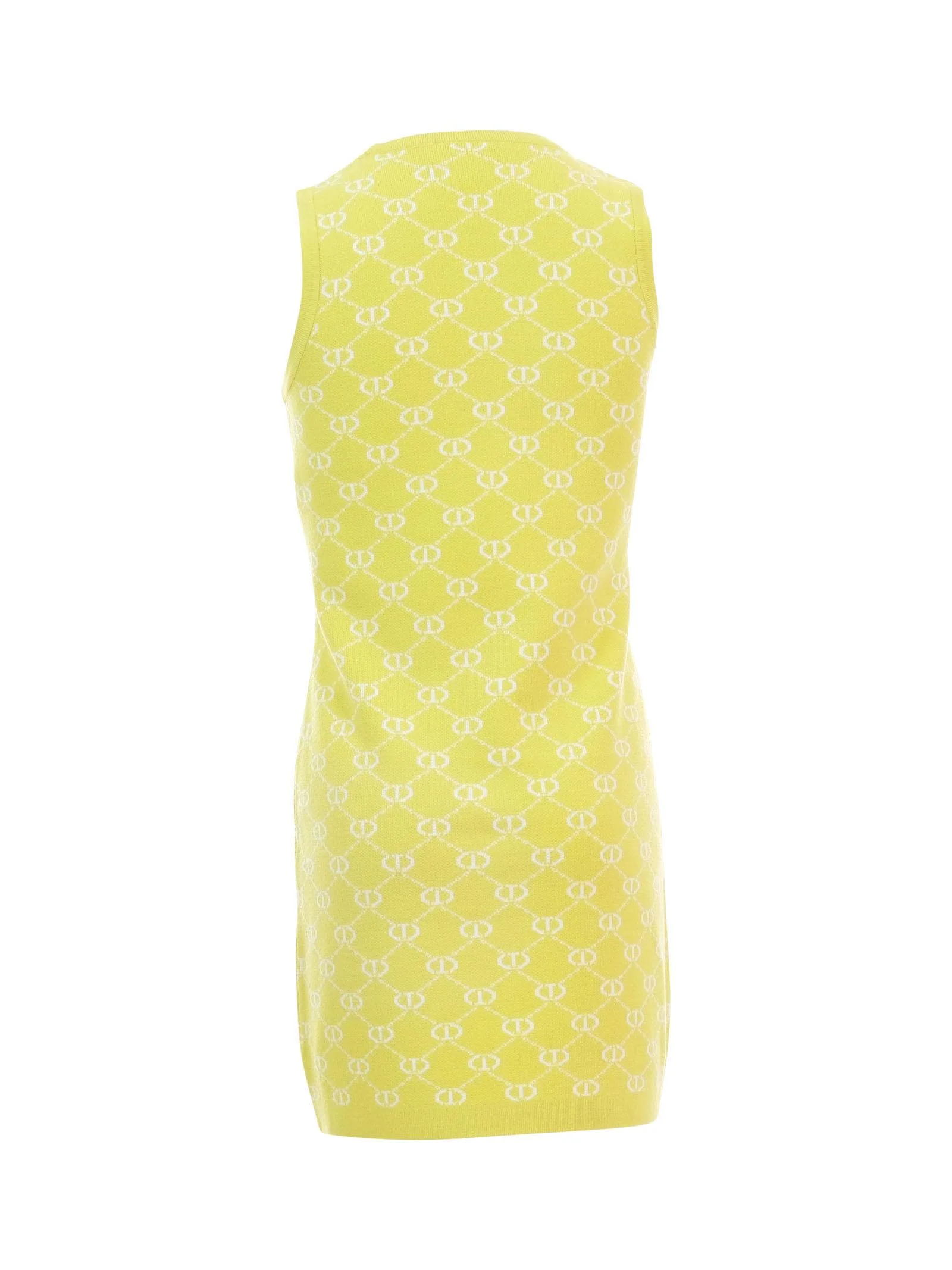 Abito smanicato Twinset giallo logato all over - Image 3