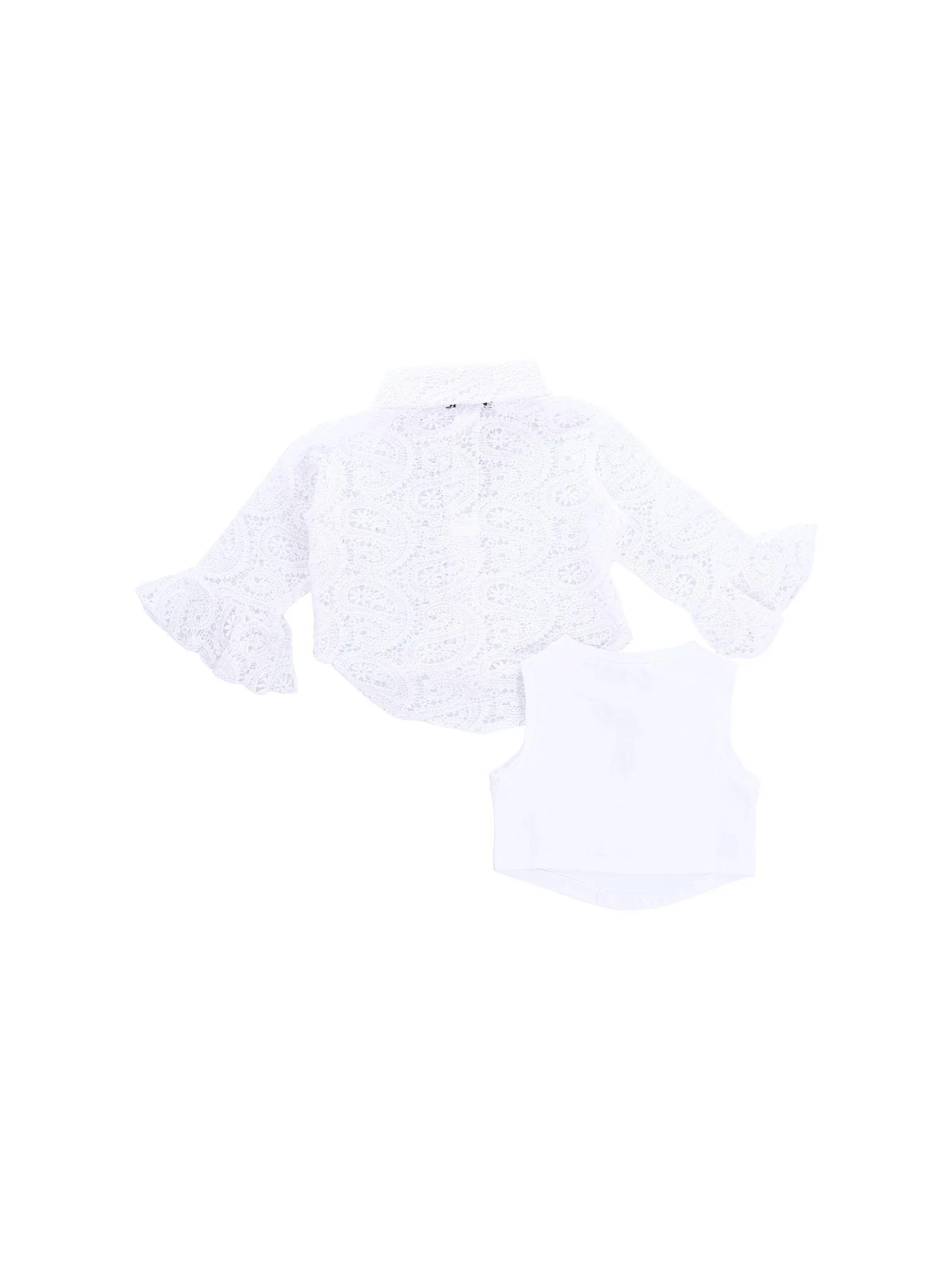 Camicia in pizzo Twinset bianca con top - Image 3