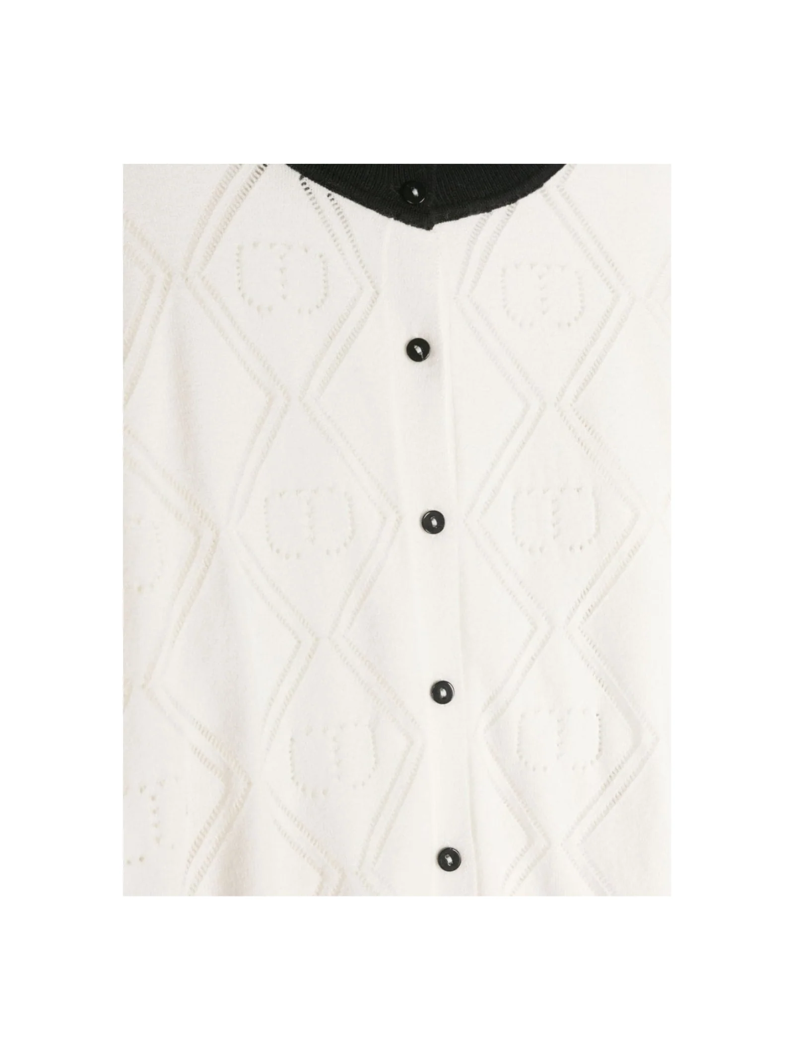 Cardigan bianco effetto jacquard - Image 2
