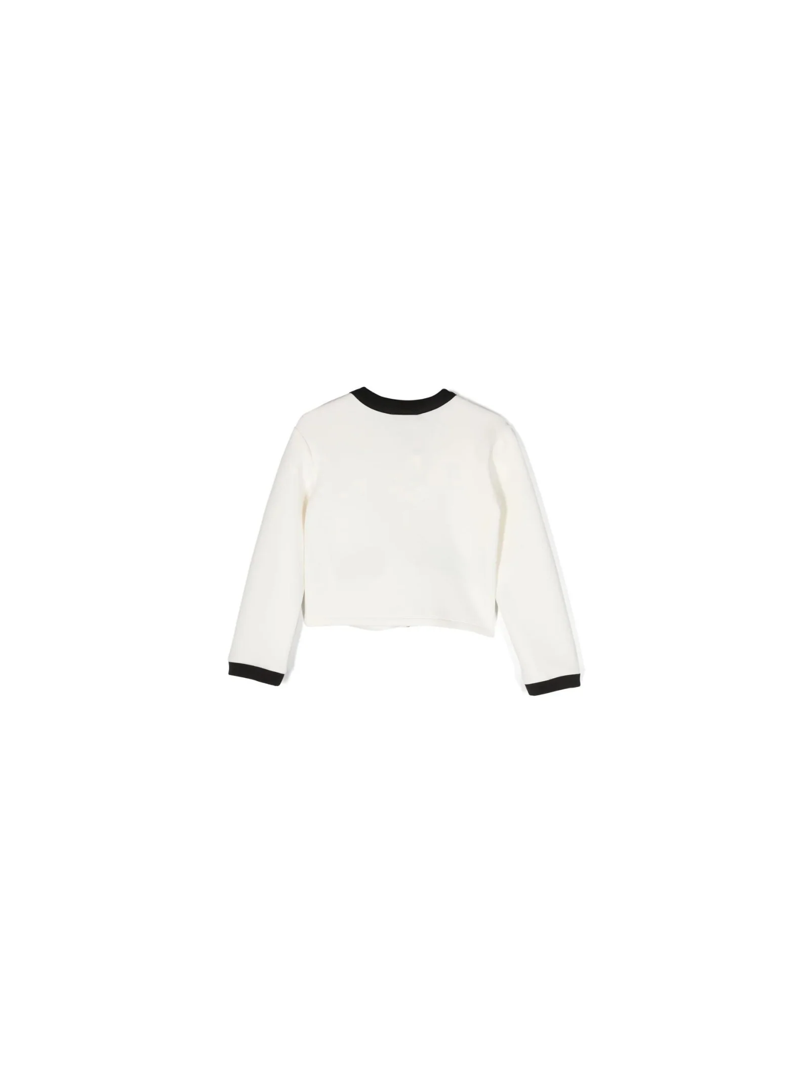 Cardigan con fiore bicolore bianco/nero - Image 2