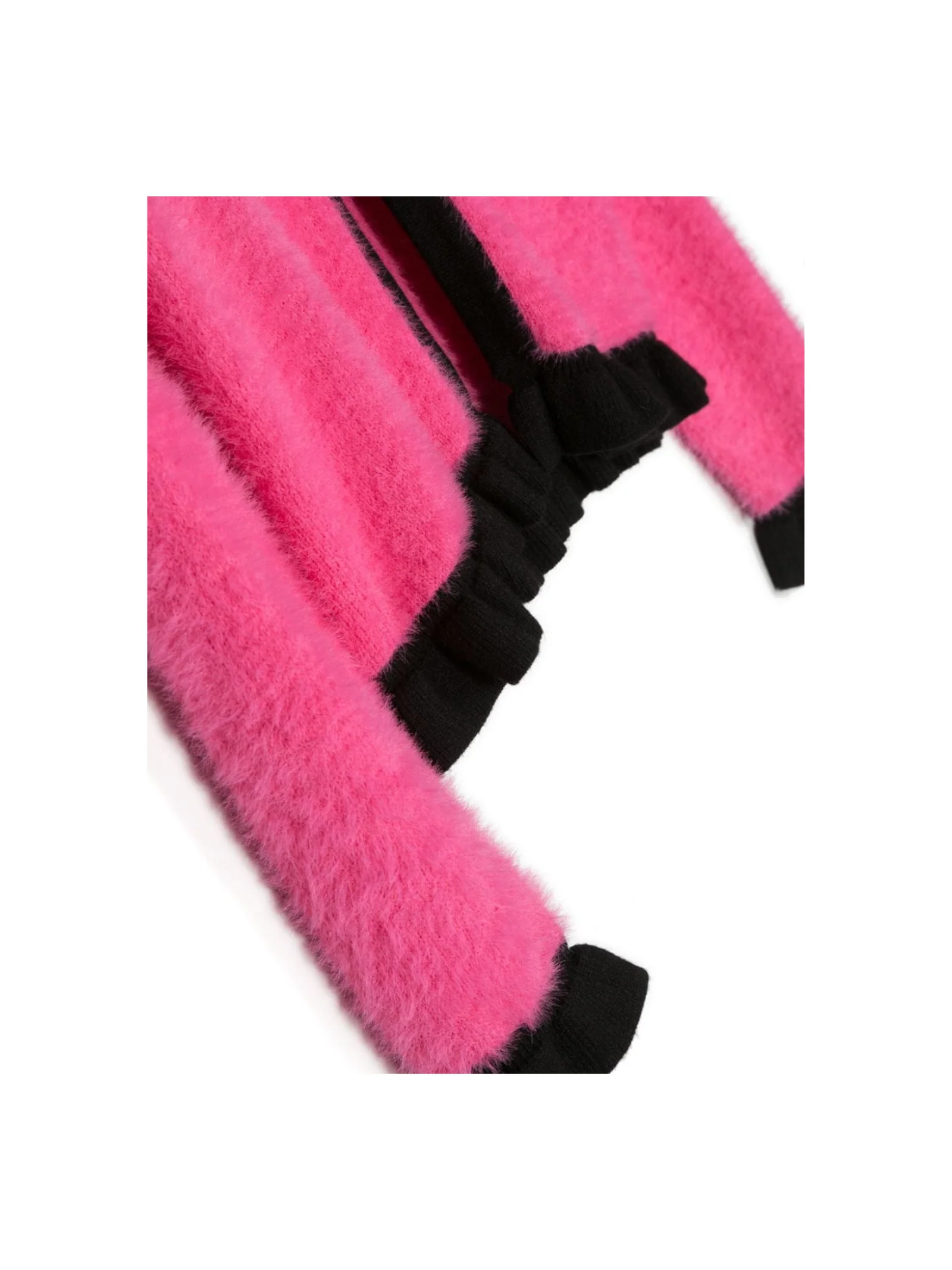 Cardigan rosa fluo con placca logo - Image 3