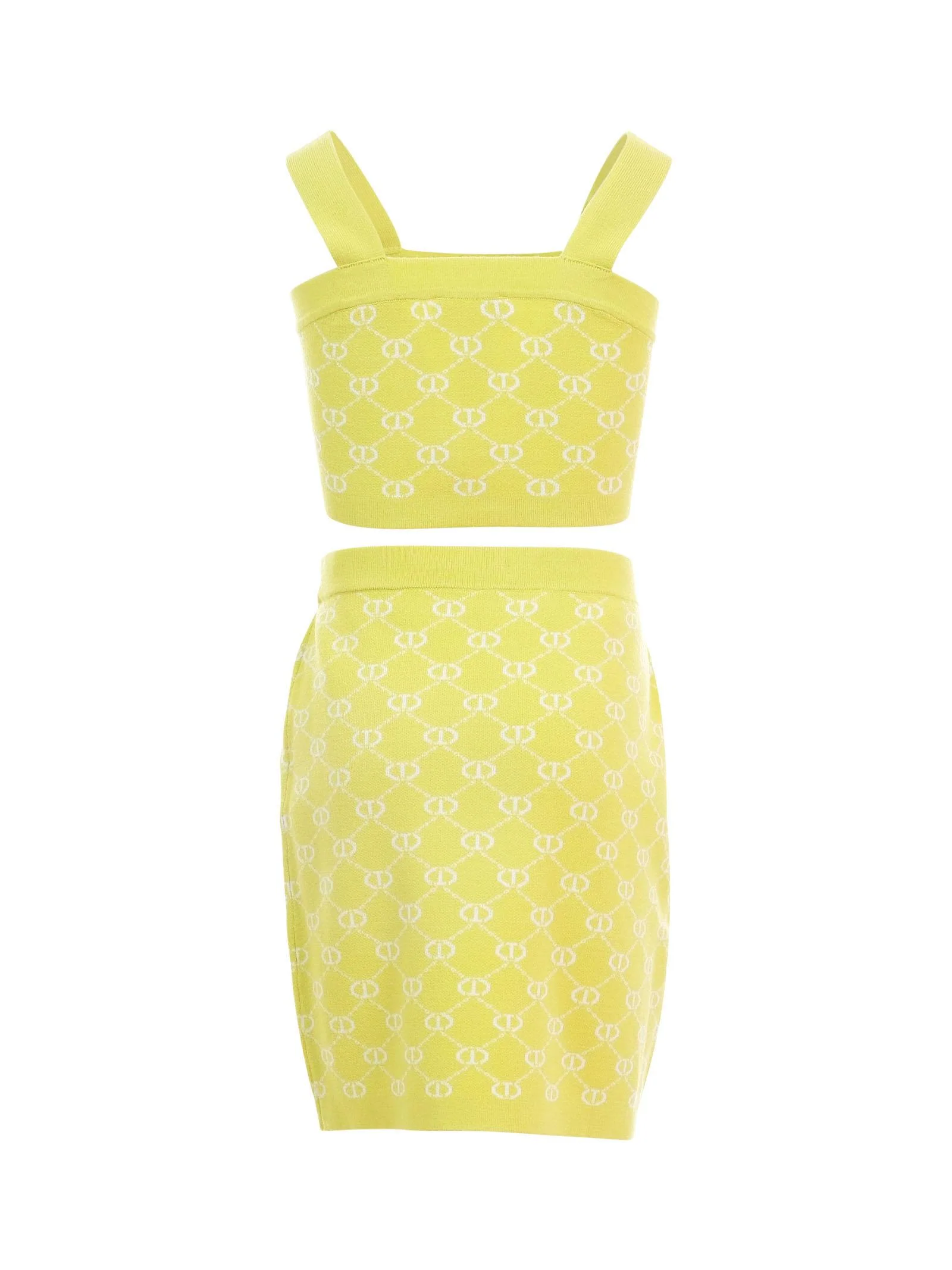 Completo top e gonna Twinset giallo logati all over - Image 3