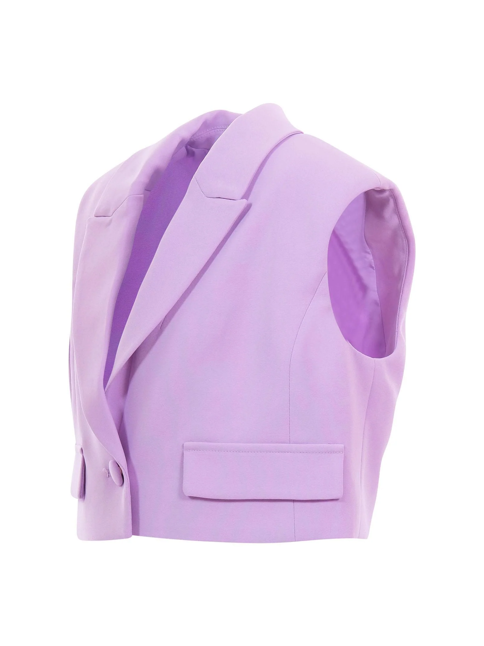 Gilet cropped Twinset lilla con revers - Image 2