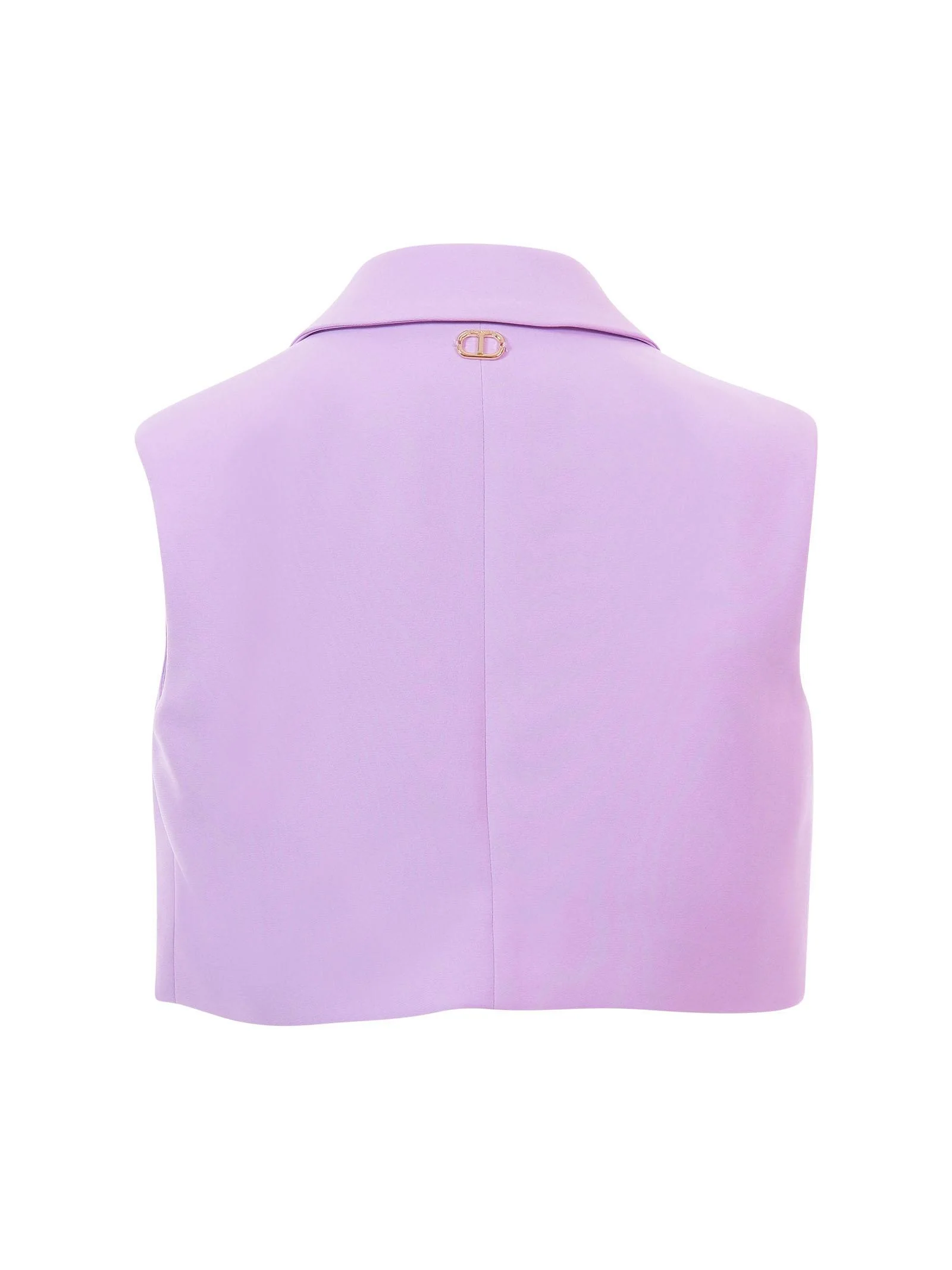 Gilet cropped Twinset lilla con revers - Image 3