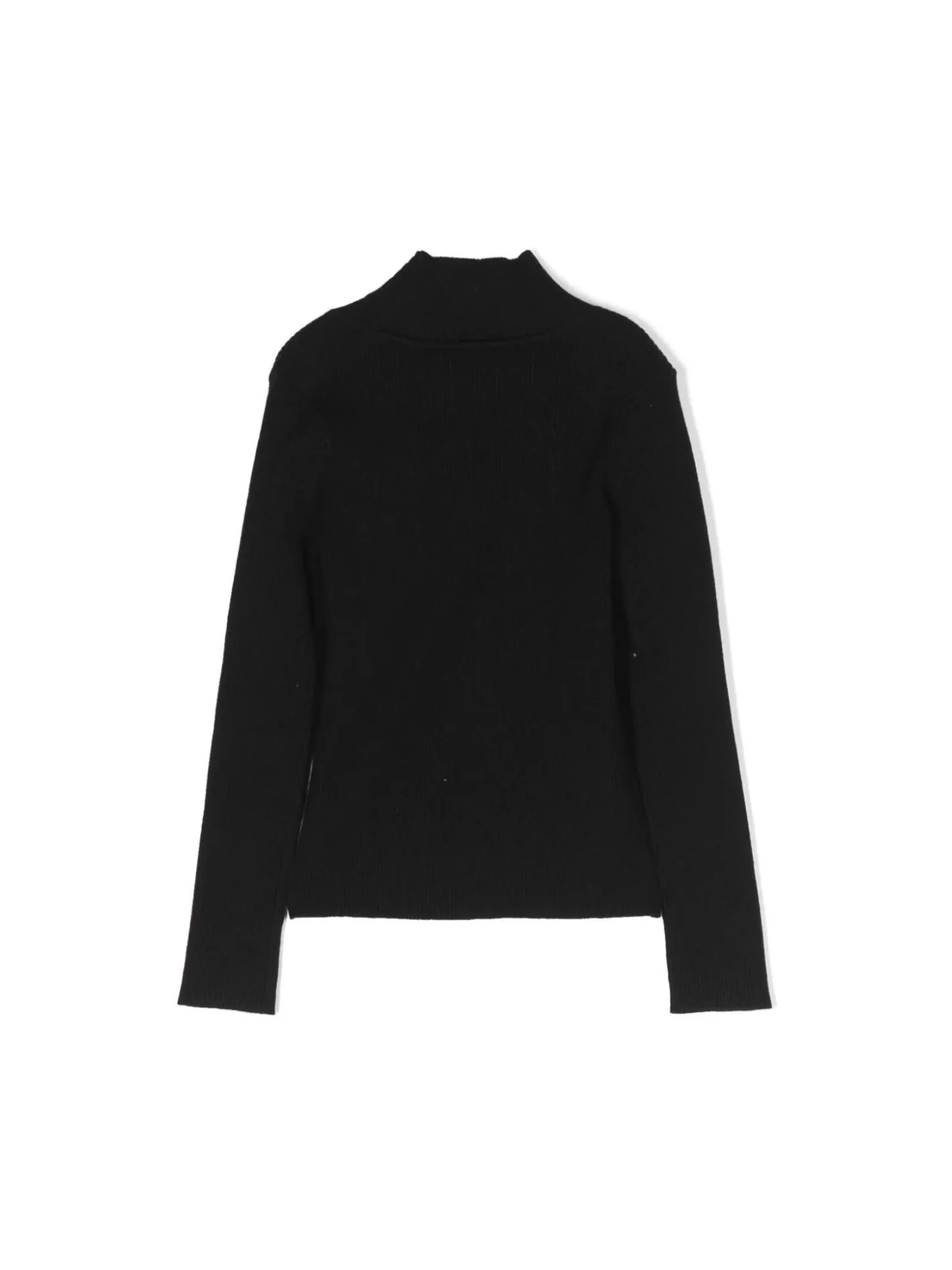 Maglione nero a coste con ricamo - Image 2