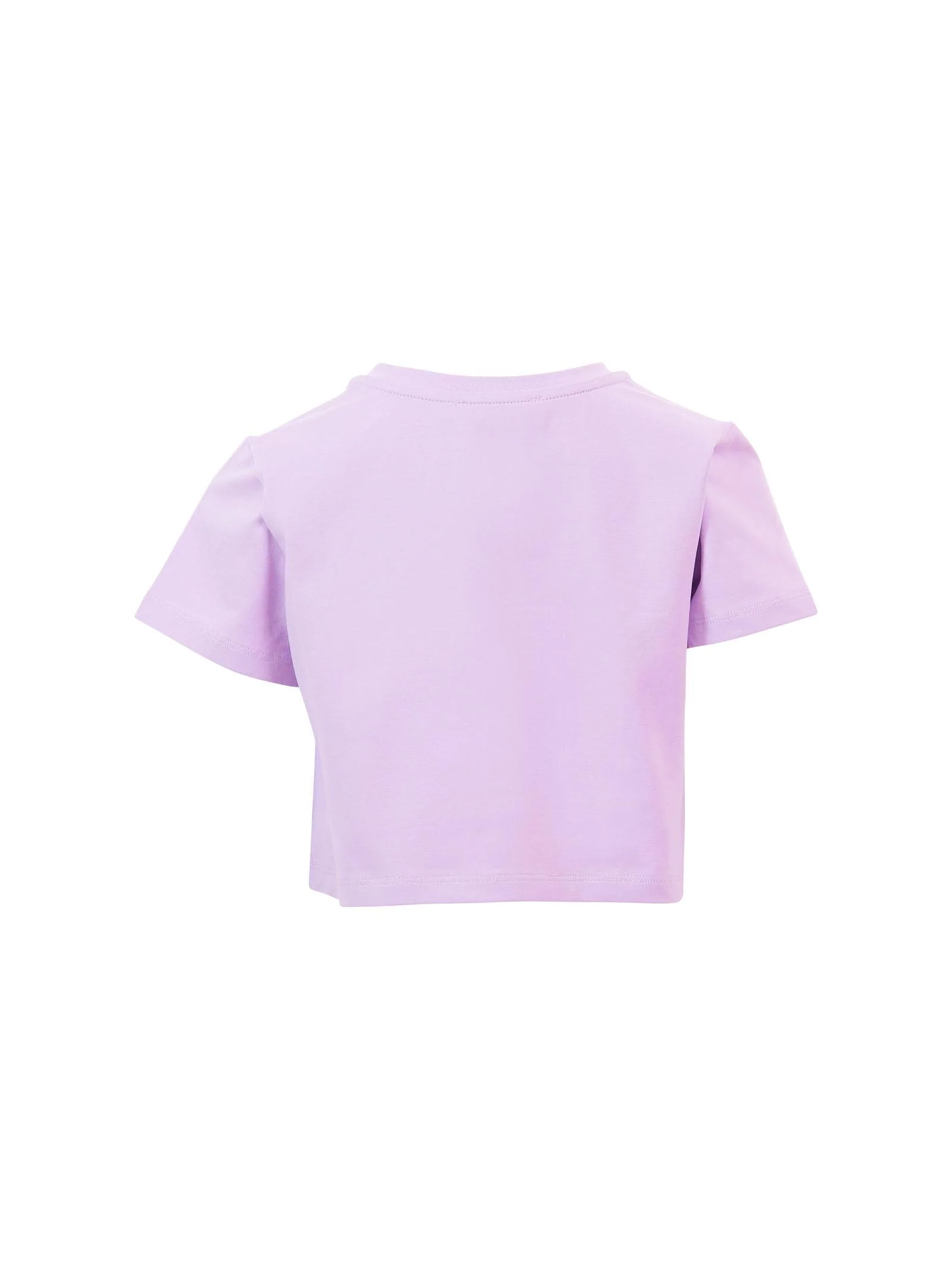 T-Shirt Twinset viola con logo lettering con strass - Image 3