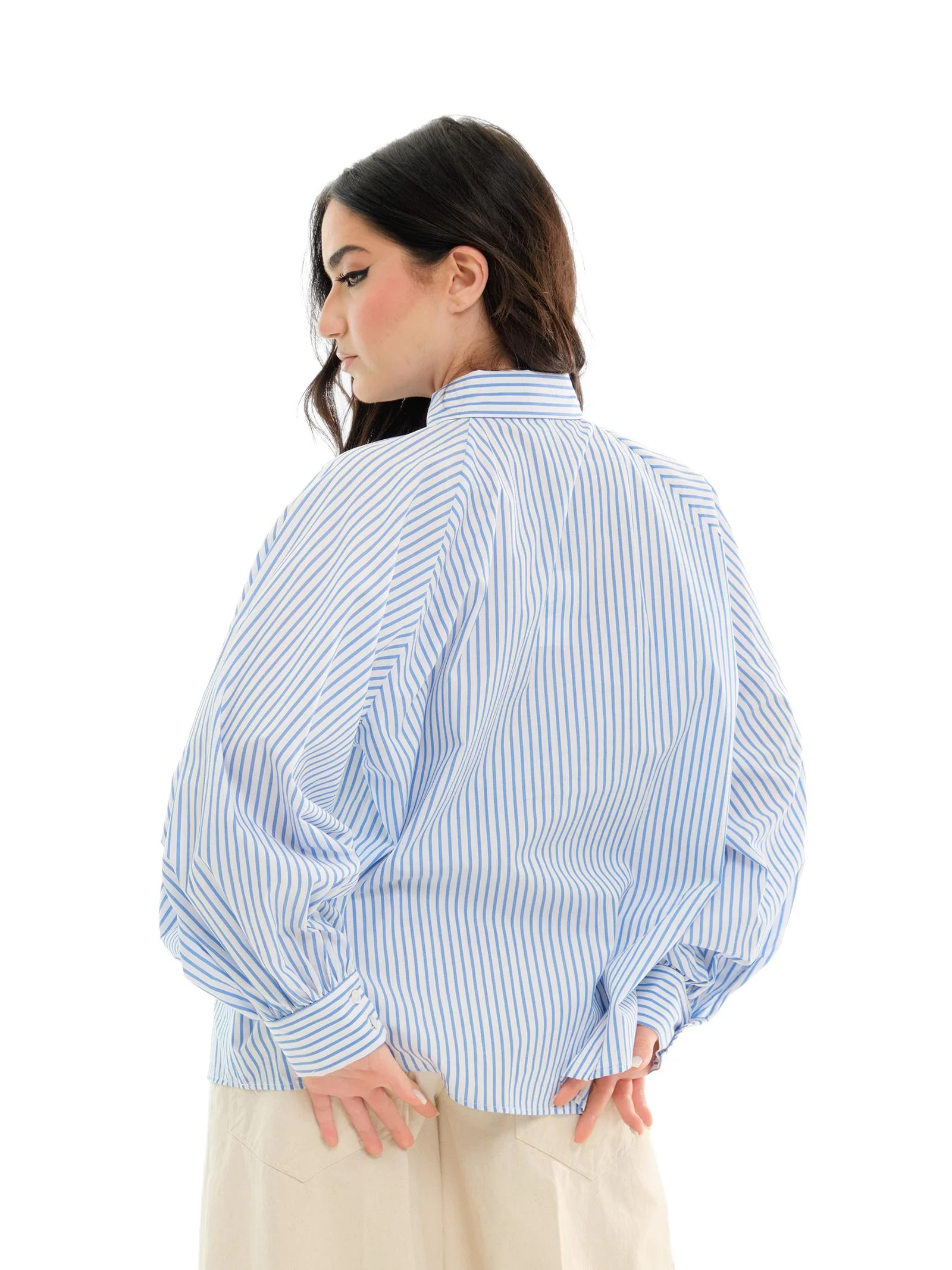 Camicia Vicolo a righe bianca e azzurra - Image 3