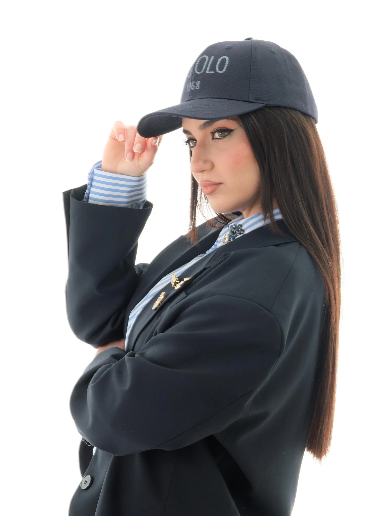 Cappello Vicolo blu con logo lettering frontale - Image 2