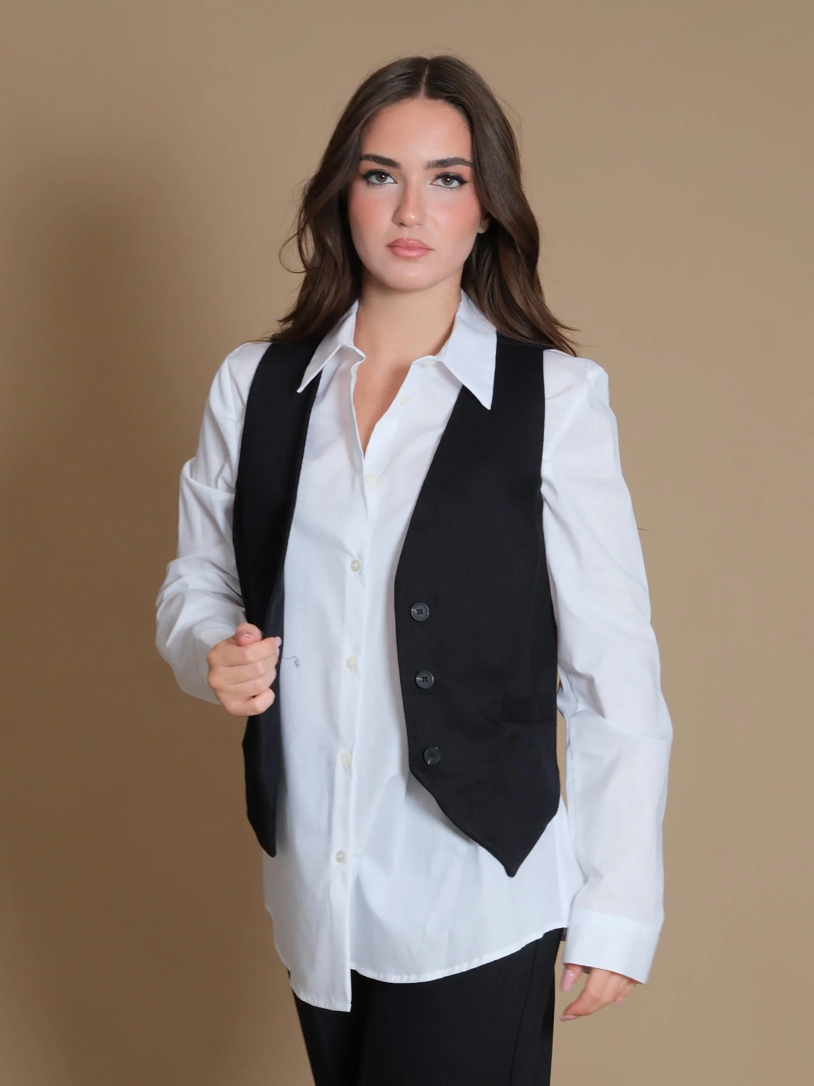 Gilet Vicolo morbido denim nero