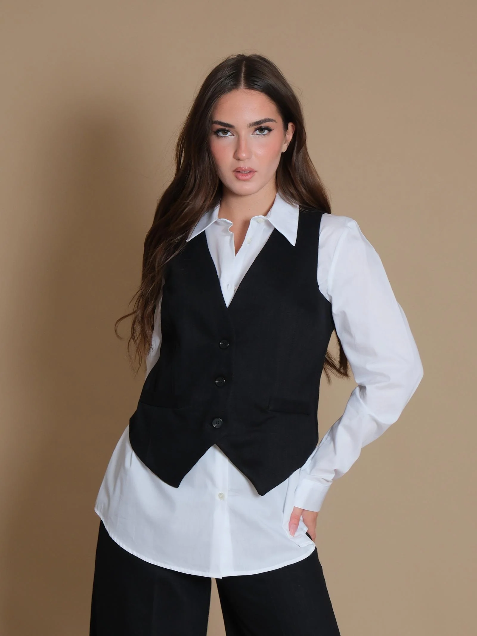 Gilet Vicolo morbido denim nero - Image 2