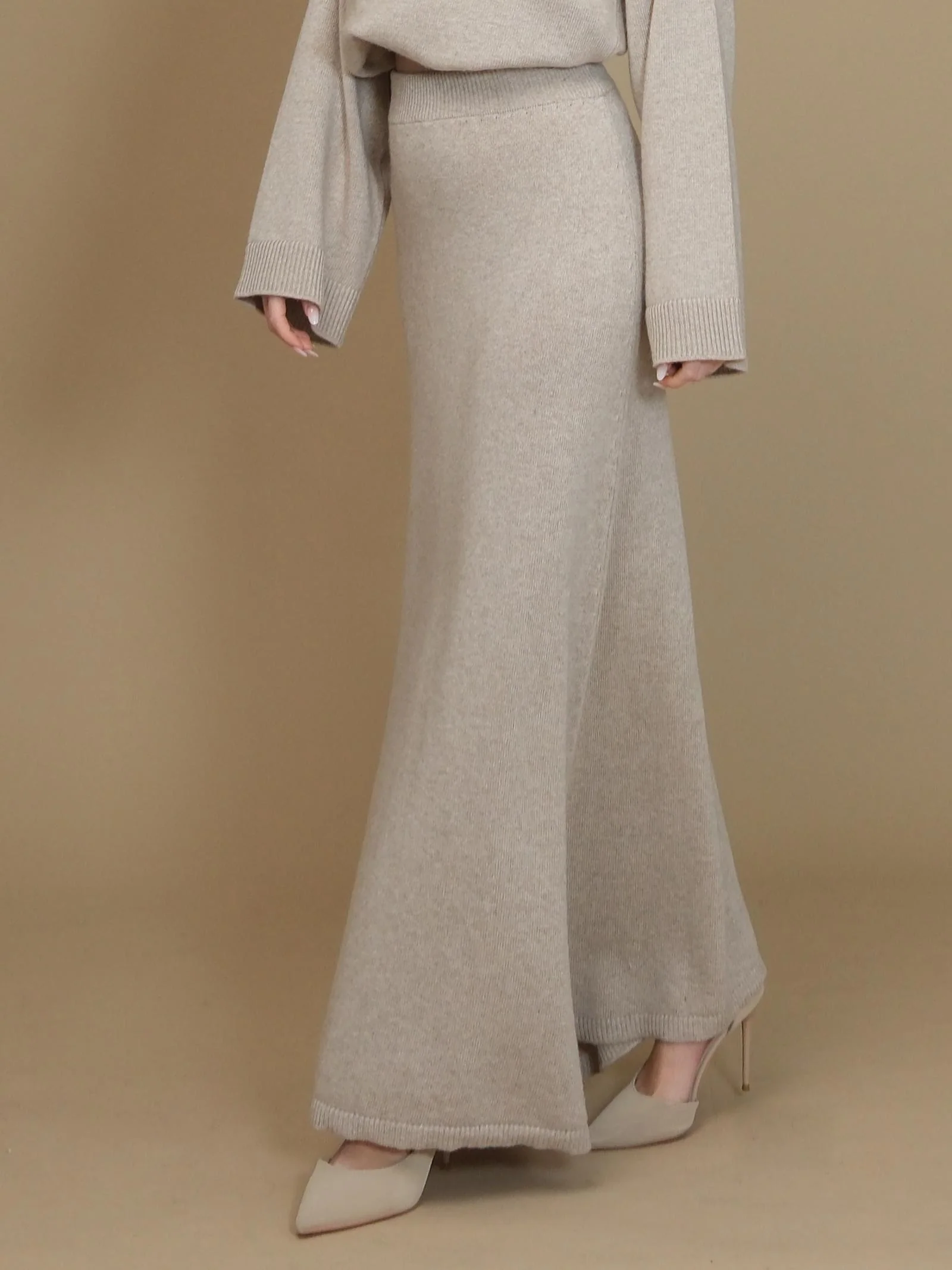 Gonna Vicolo beige lunga a vita alta - Image 2