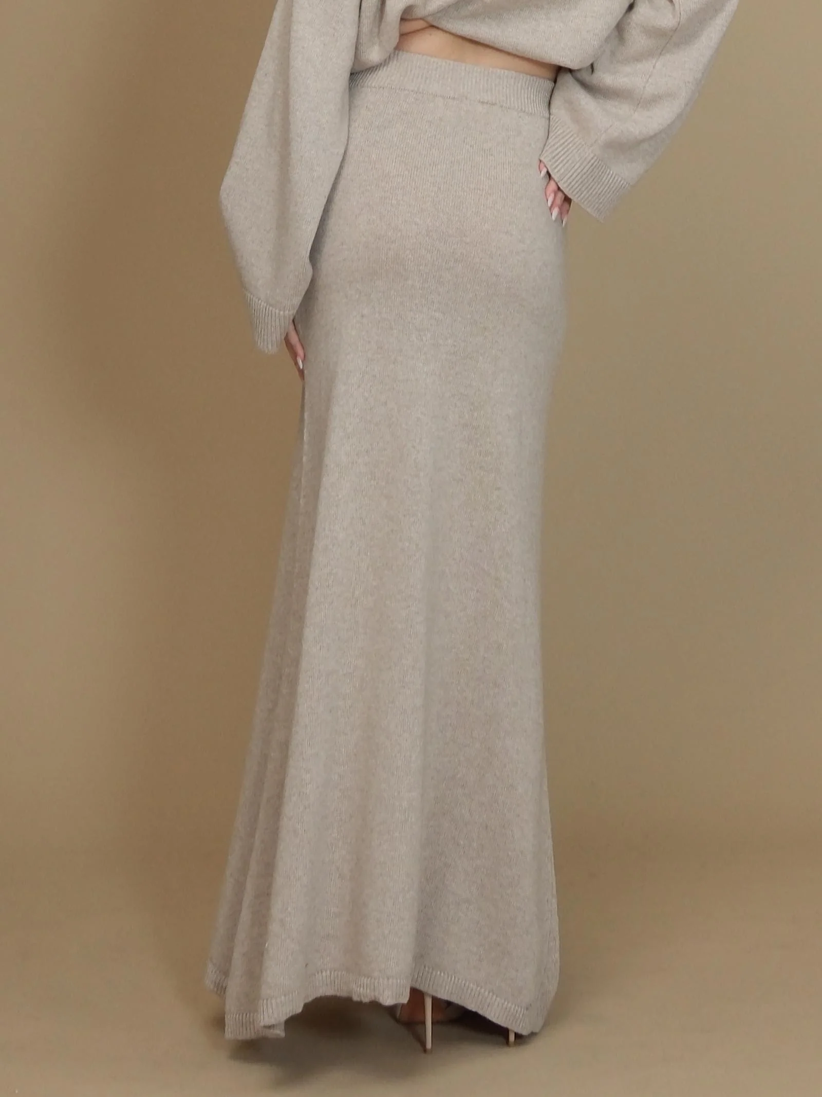 Gonna Vicolo beige lunga a vita alta - Image 3