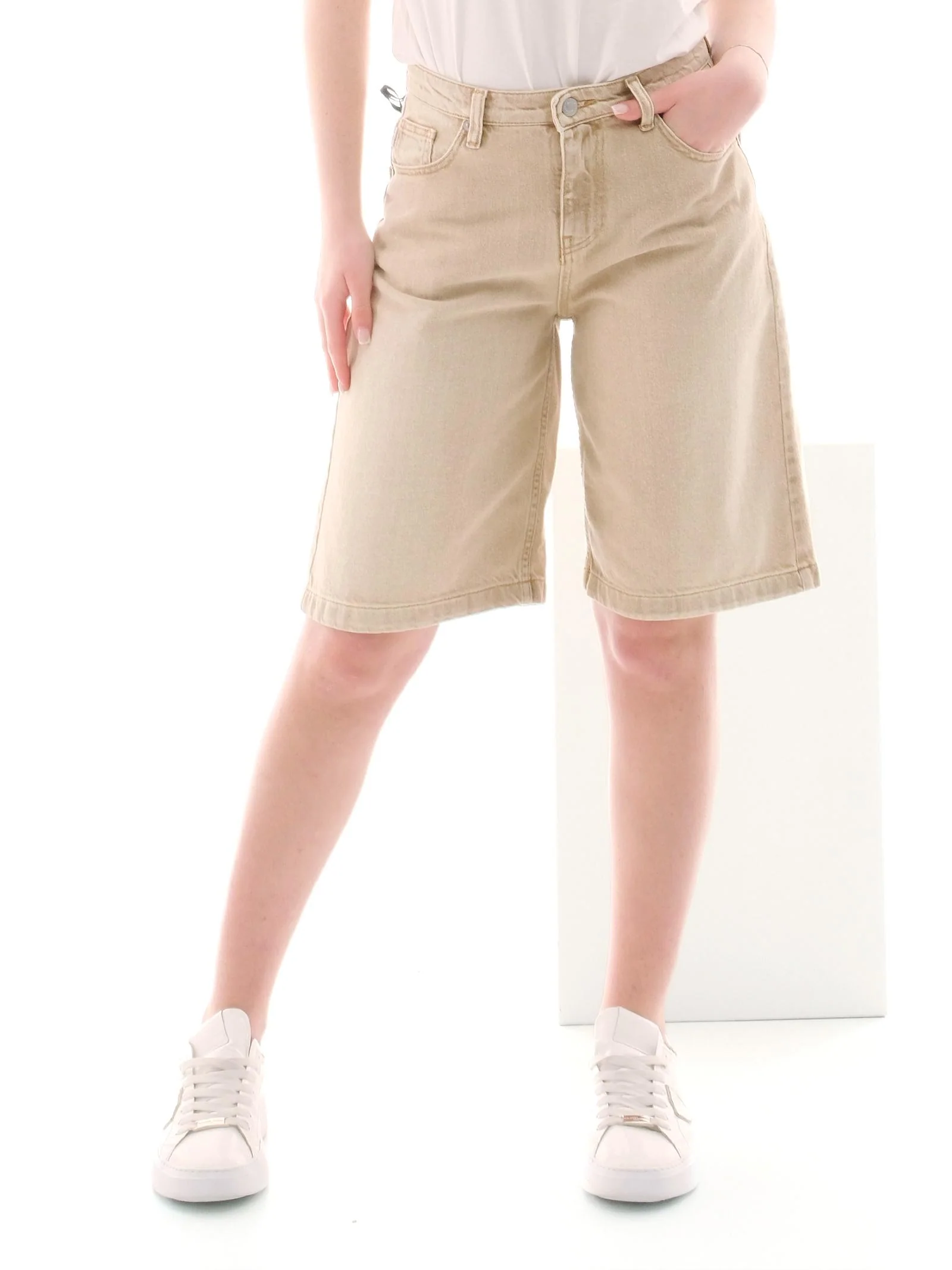 Jeans bermuda Vicolo beige