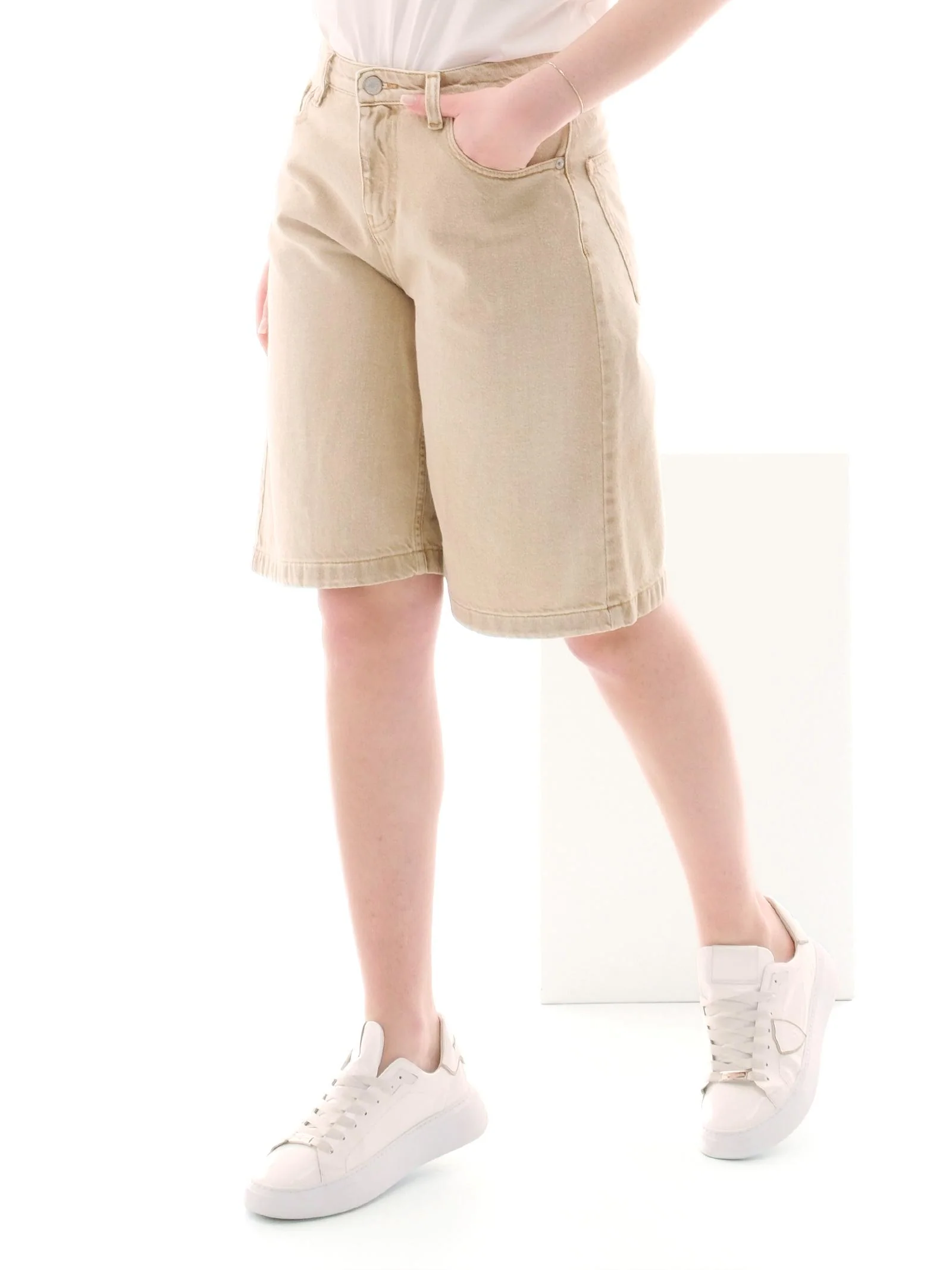 Jeans bermuda Vicolo beige - Image 2