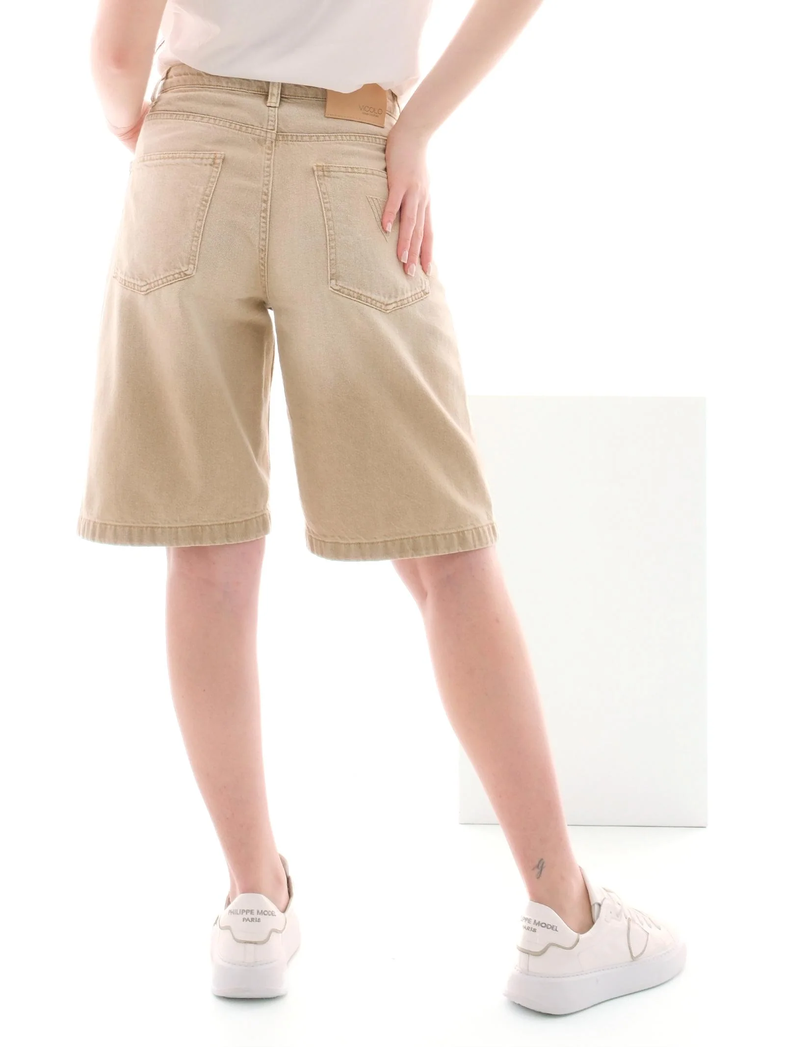 Jeans bermuda Vicolo beige - Image 3