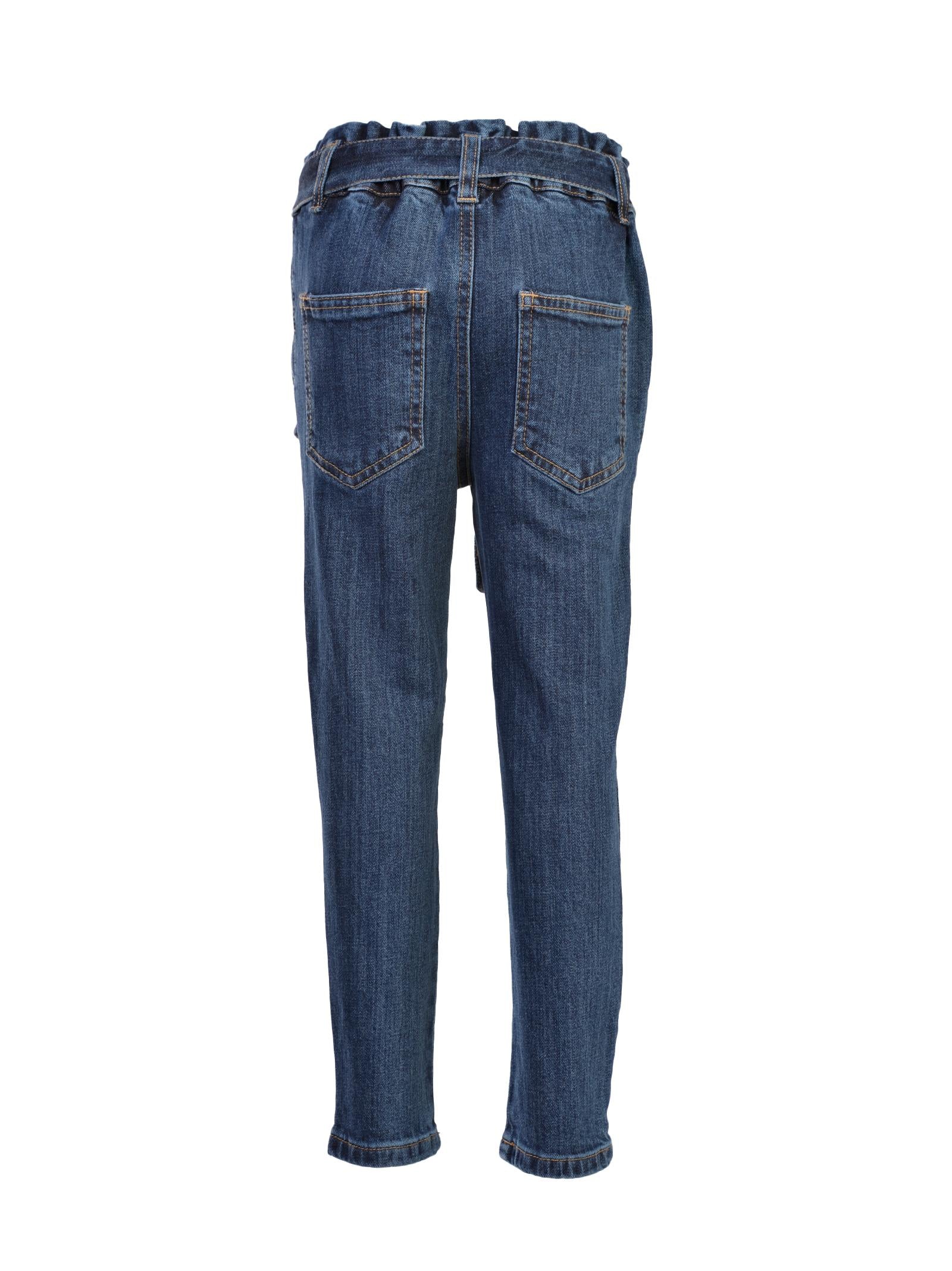 Jeans denim blu con cintura - Image 3