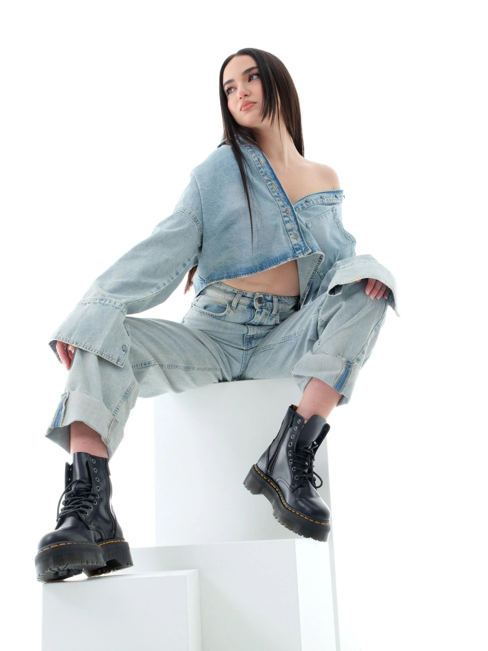 Jeans phoebe Vicolo azzurro in denim - Image 4