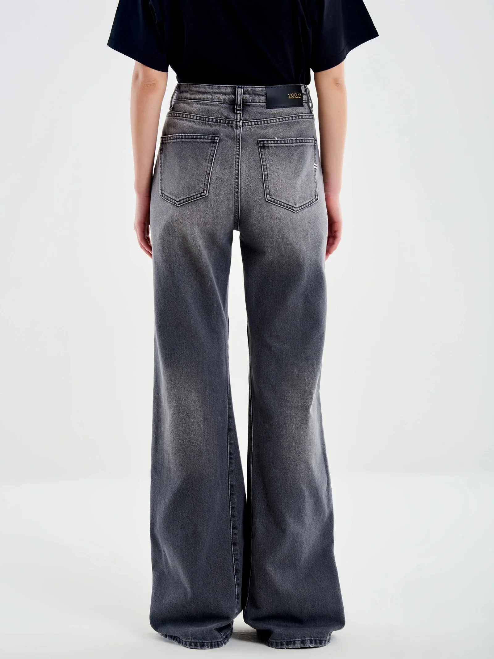 Jeans Vicolo grigio a zampa - Image 3