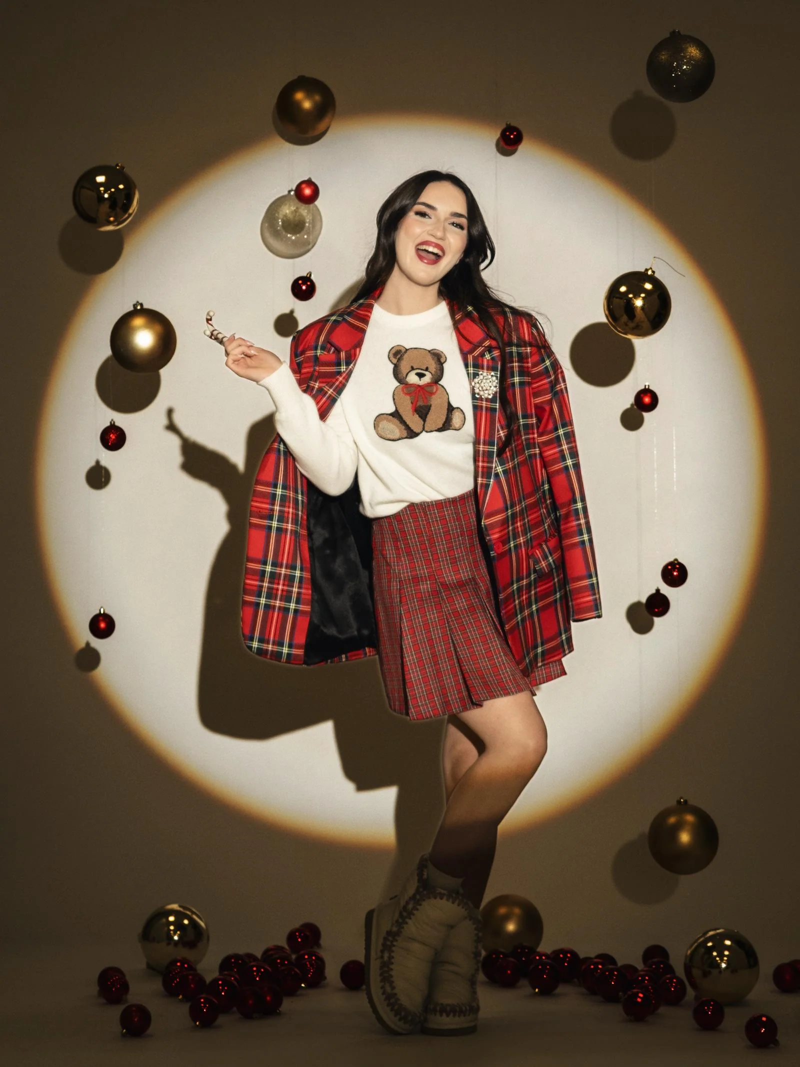 Minigonna Vicolo rossa tartan - Image 4