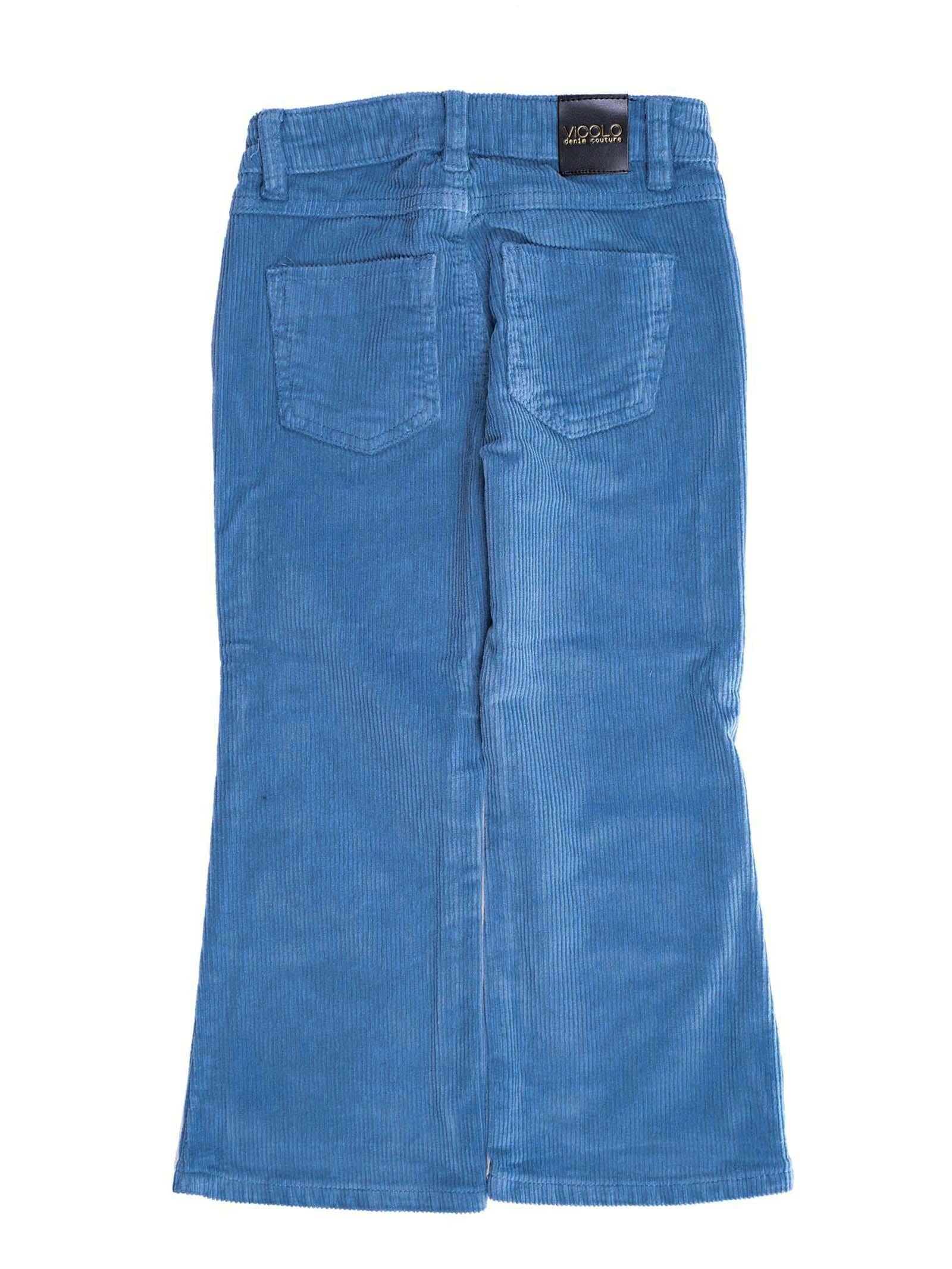 Pantalone a costine azzurro polvere Vicolo - Image 2