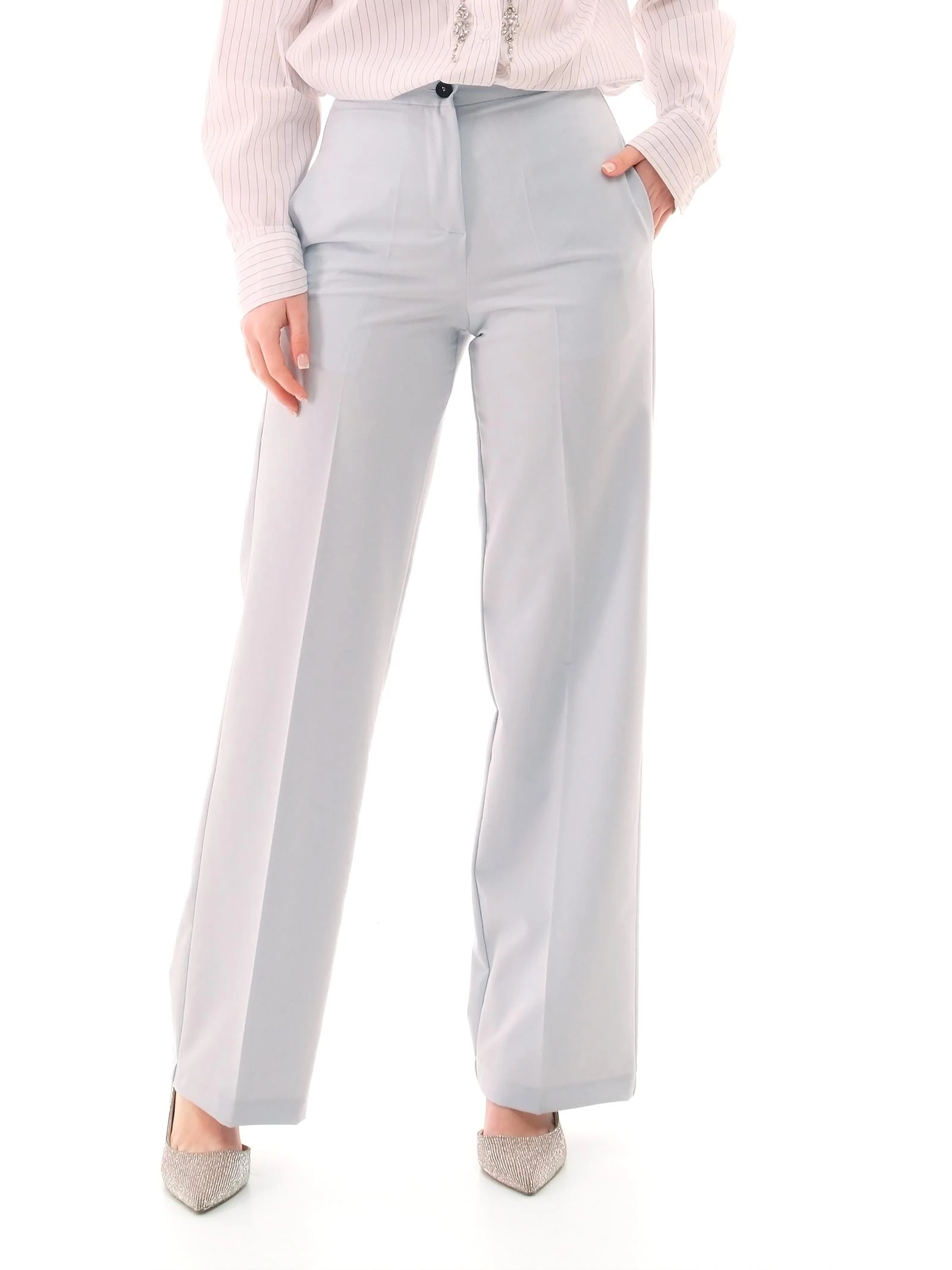 Pantalone a gamba larga Vicolo azzurro polvere - Image 2