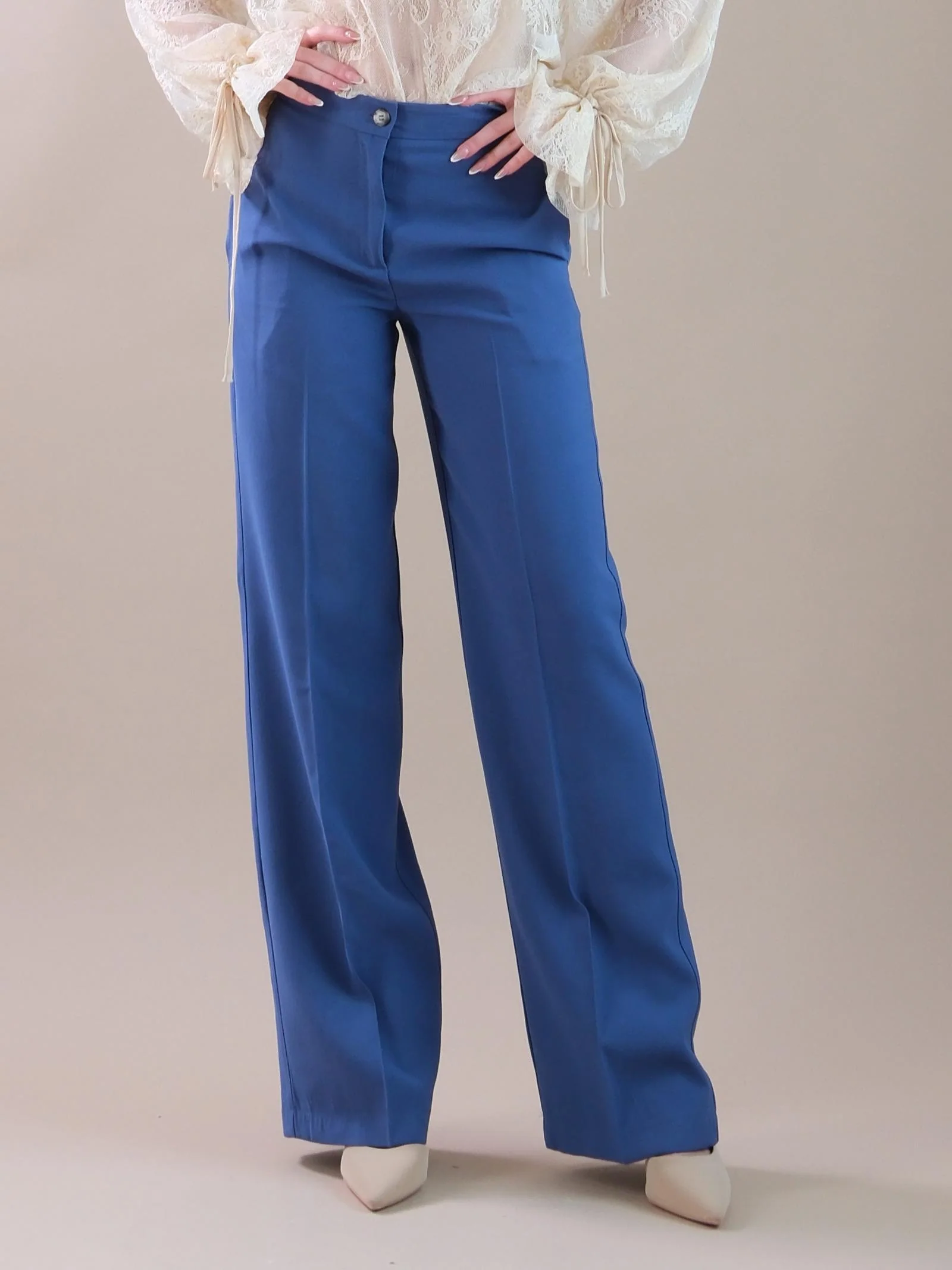 Pantaloni dritti blu royal