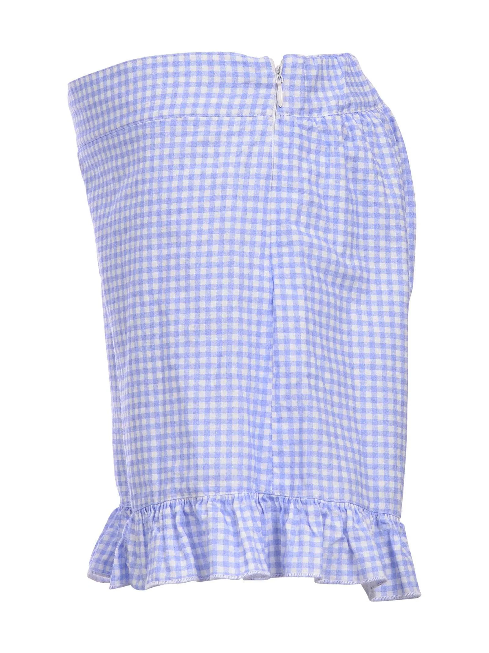 Shorts azzurra a quadretti - Image 2