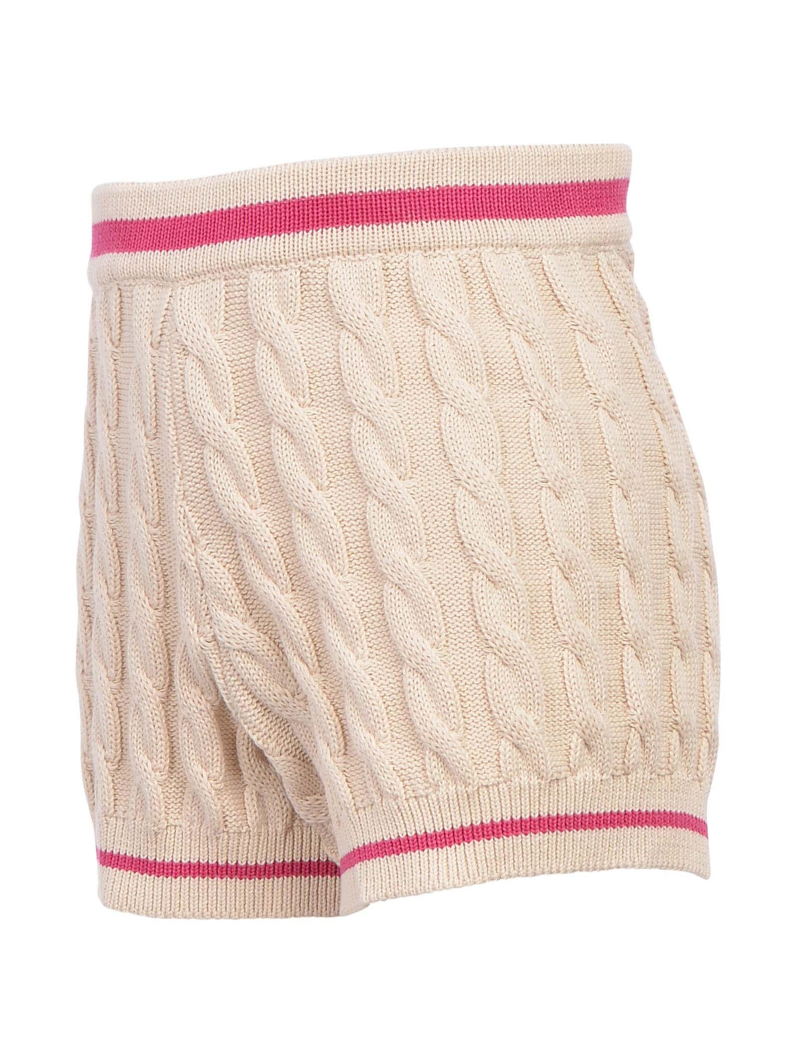 Shorts in filo a treccia beige - Image 2